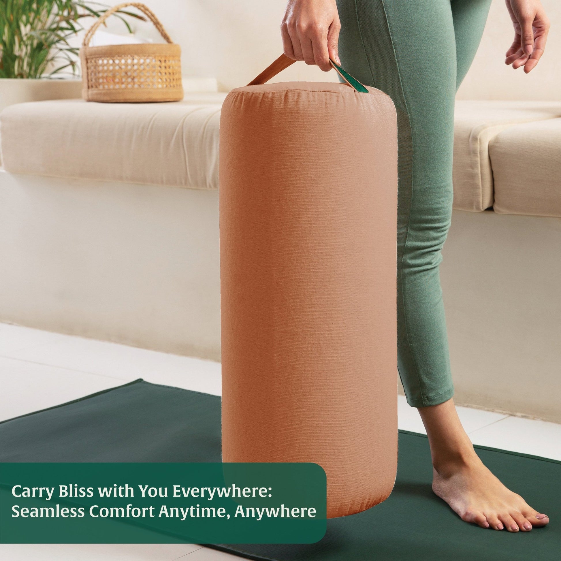 HarmonyFlow Yoga Round Bolster - Regular Pillow - The White Willow