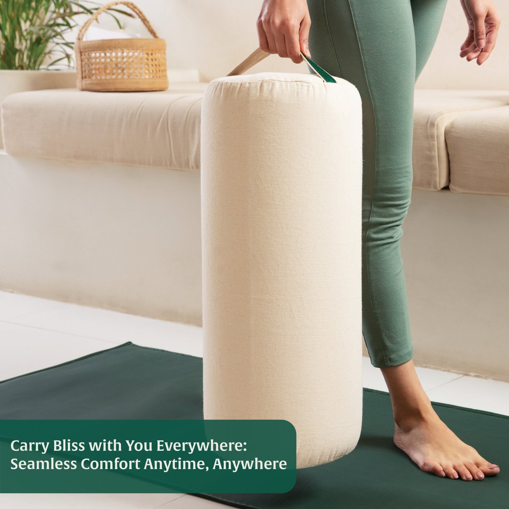 HarmonyFlow Yoga Round Bolster - Regular Pillow - The White Willow