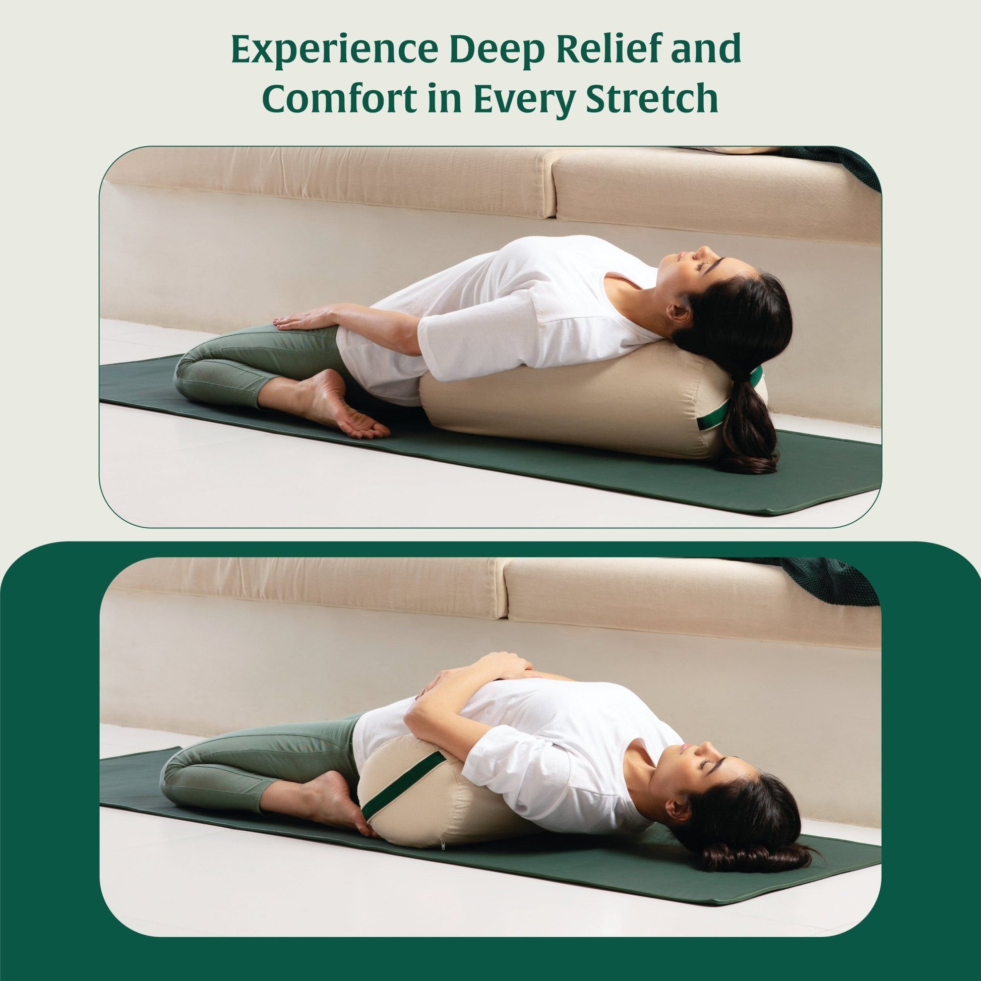 HarmonyFlow Yoga Round Bolster - Regular Pillow - The White Willow