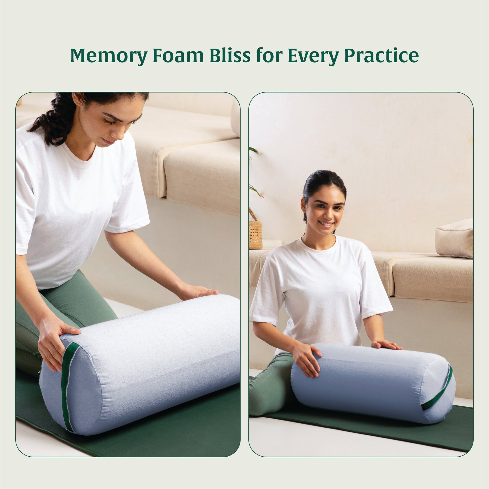 HarmonyFlow Yoga Round Bolster - Regular Pillow - The White Willow