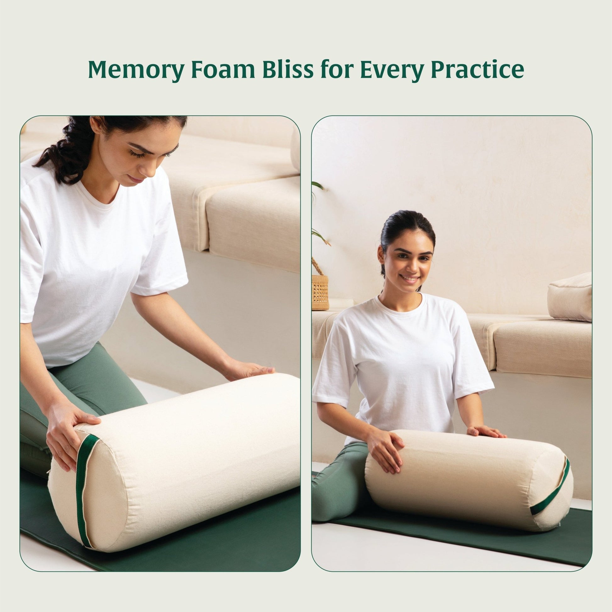 HarmonyFlow Yoga Round Bolster - Regular Pillow - The White Willow