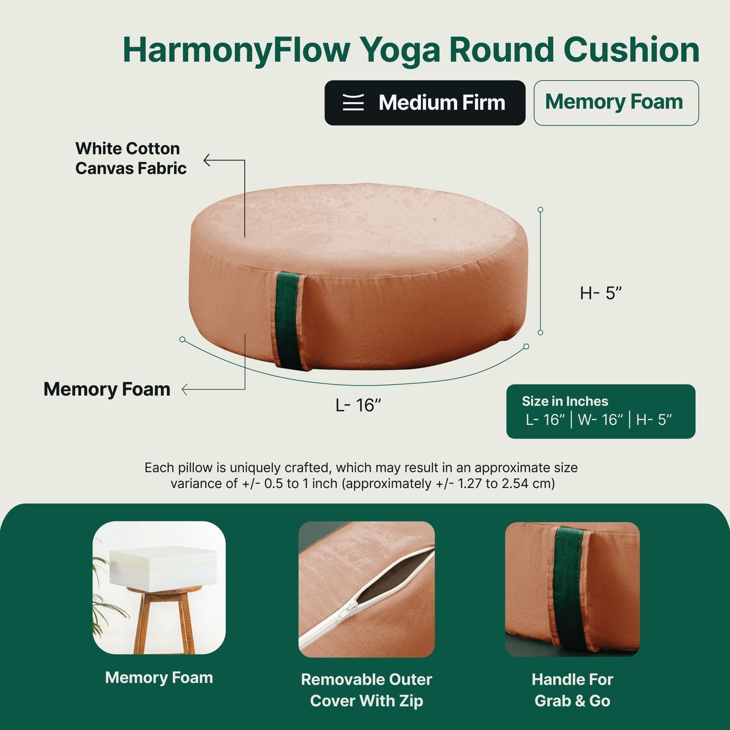 HarmonyFlow Yoga Round Seat Cushion - Regular Pillow - The White Willow