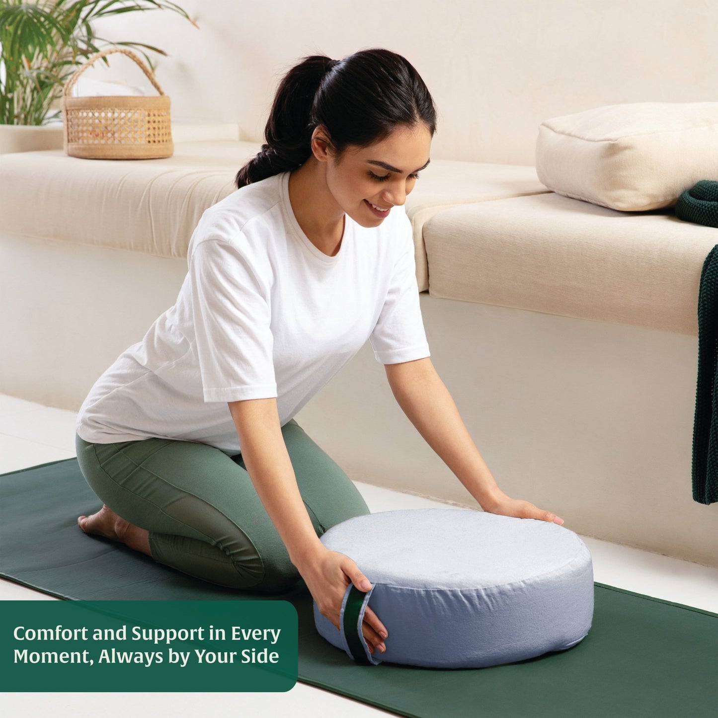 HarmonyFlow Yoga Round Seat Cushion - Regular Pillow - The White Willow