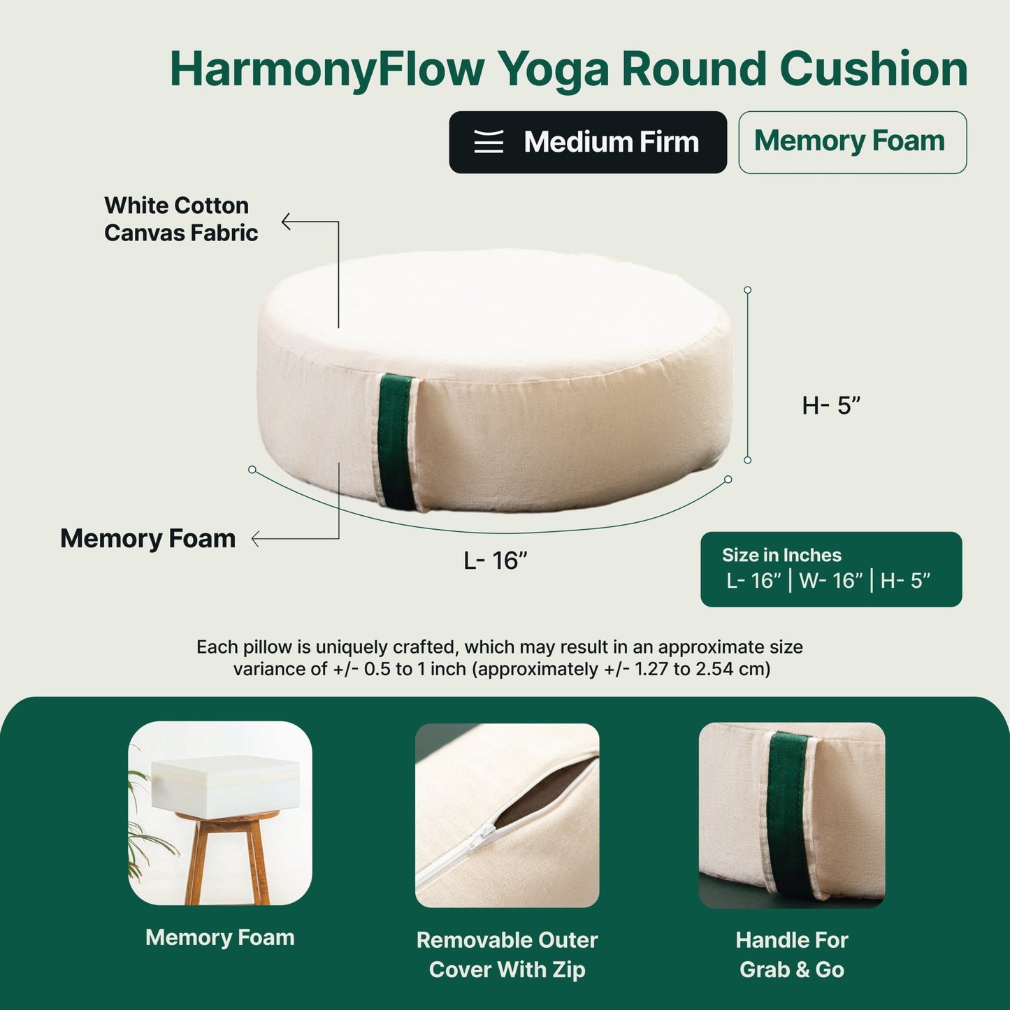 HarmonyFlow Yoga Round Seat Cushion - Regular Pillow - The White Willow