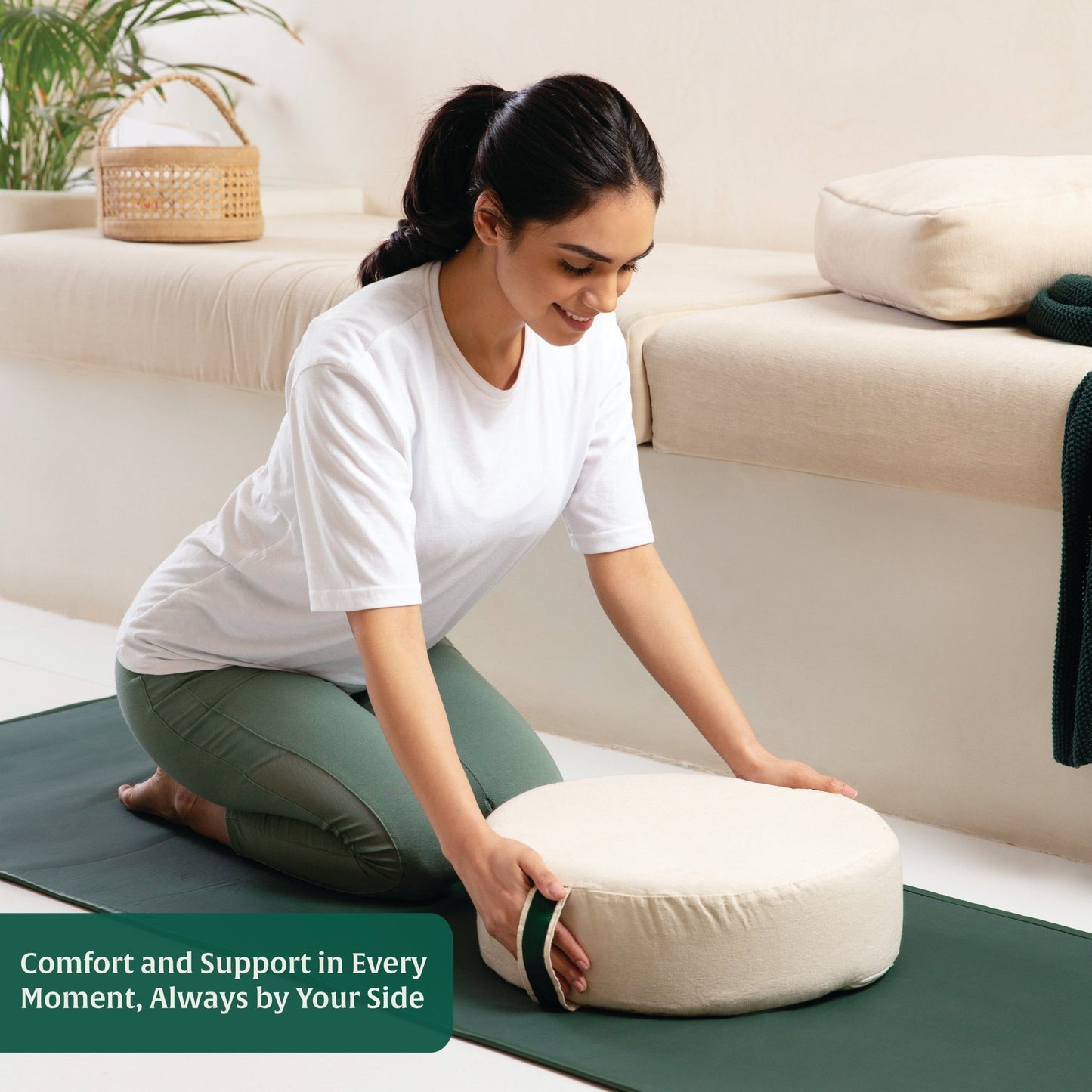 HarmonyFlow Yoga Round Seat Cushion - Regular Pillow - The White Willow