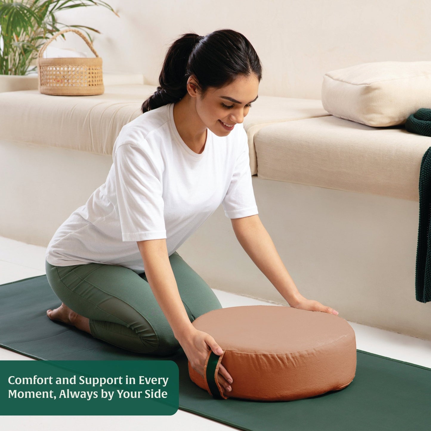 HarmonyFlow Yoga Round Seat Cushion - Regular Pillow - The White Willow