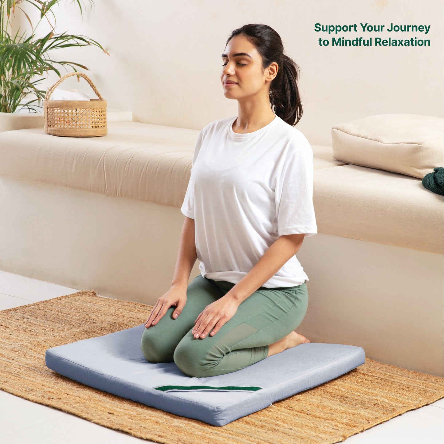 HarmonyFlow Yoga Zen Square Seat Cushion - Regular Pillow - The White Willow