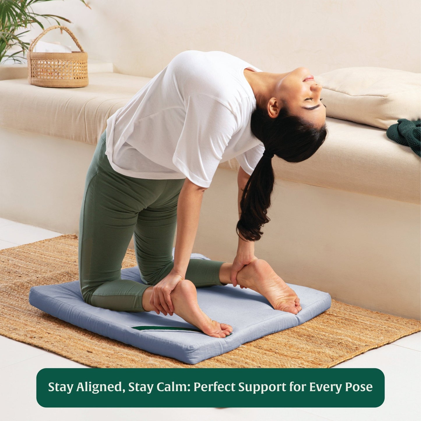 HarmonyFlow Yoga Zen Square Seat Cushion - Regular Pillow - The White Willow