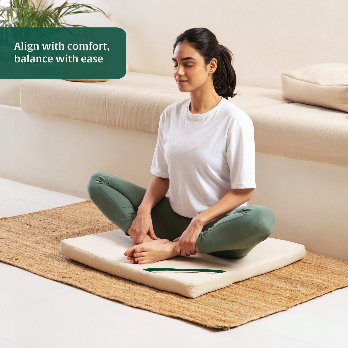 HarmonyFlow Yoga Zen Square Seat Cushion - Regular Pillow - The White Willow