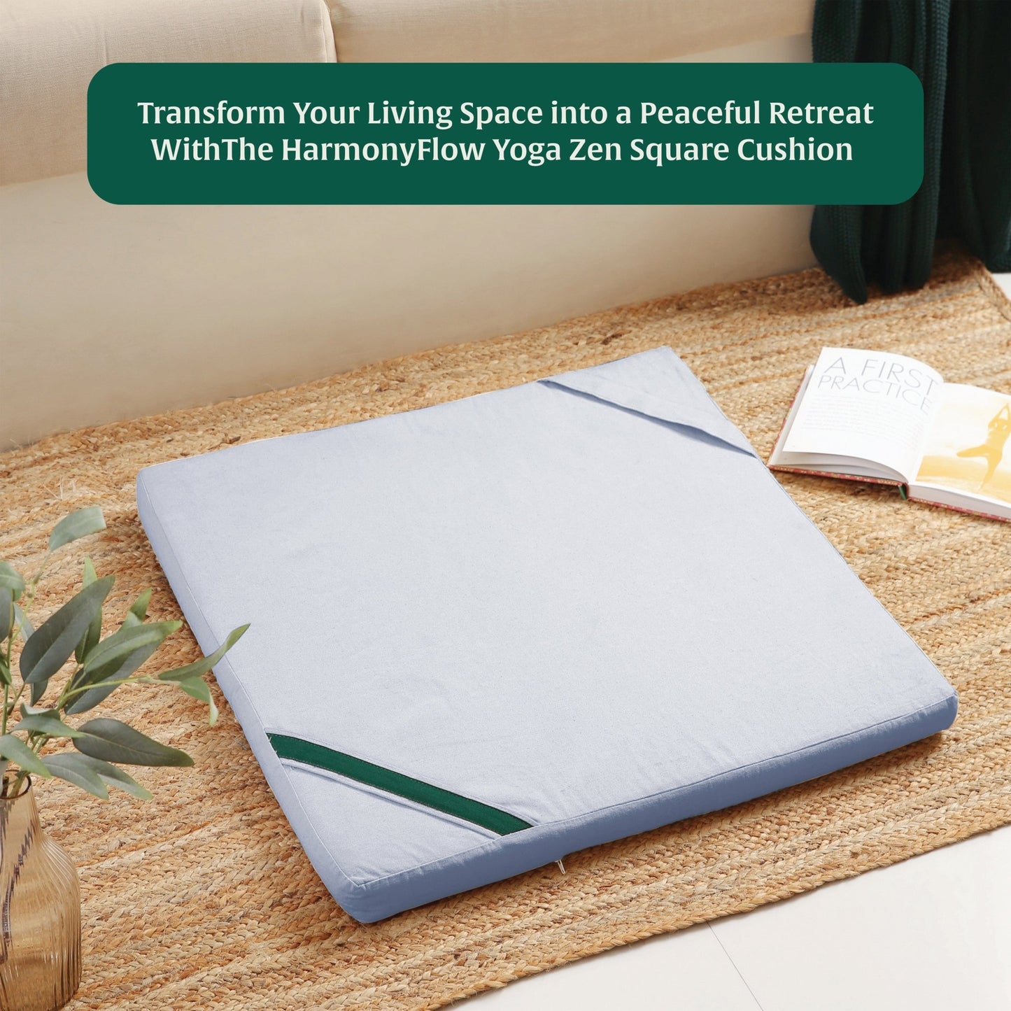 HarmonyFlow Yoga Zen Square Seat Cushion - Regular Pillow - The White Willow