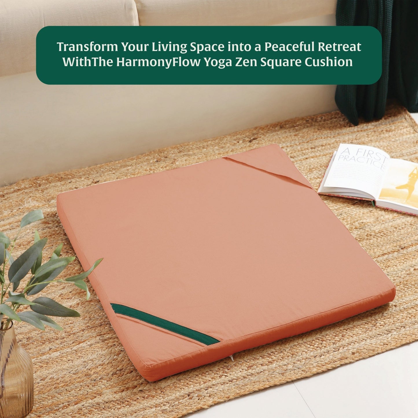 HarmonyFlow Yoga Zen Square Seat Cushion - Regular Pillow - The White Willow