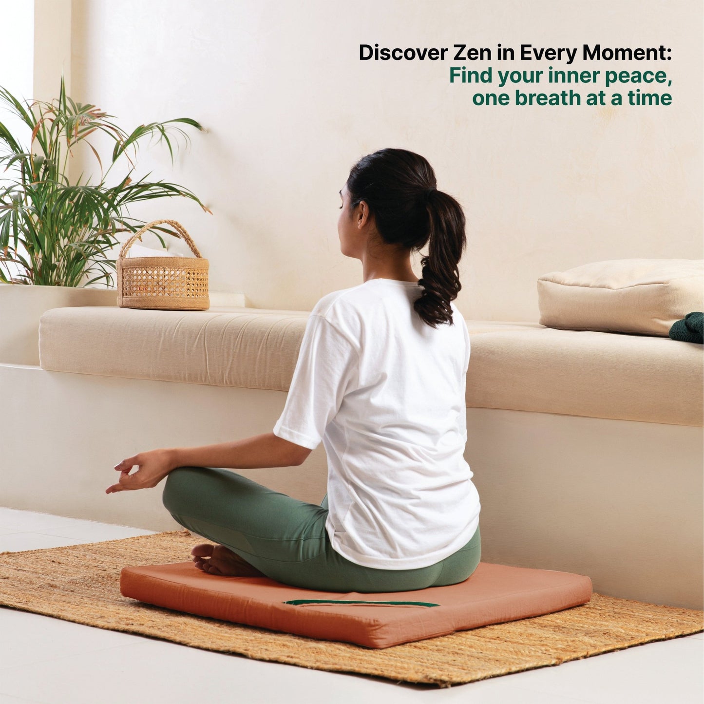 HarmonyFlow Yoga Zen Square Seat Cushion - Regular Pillow - The White Willow