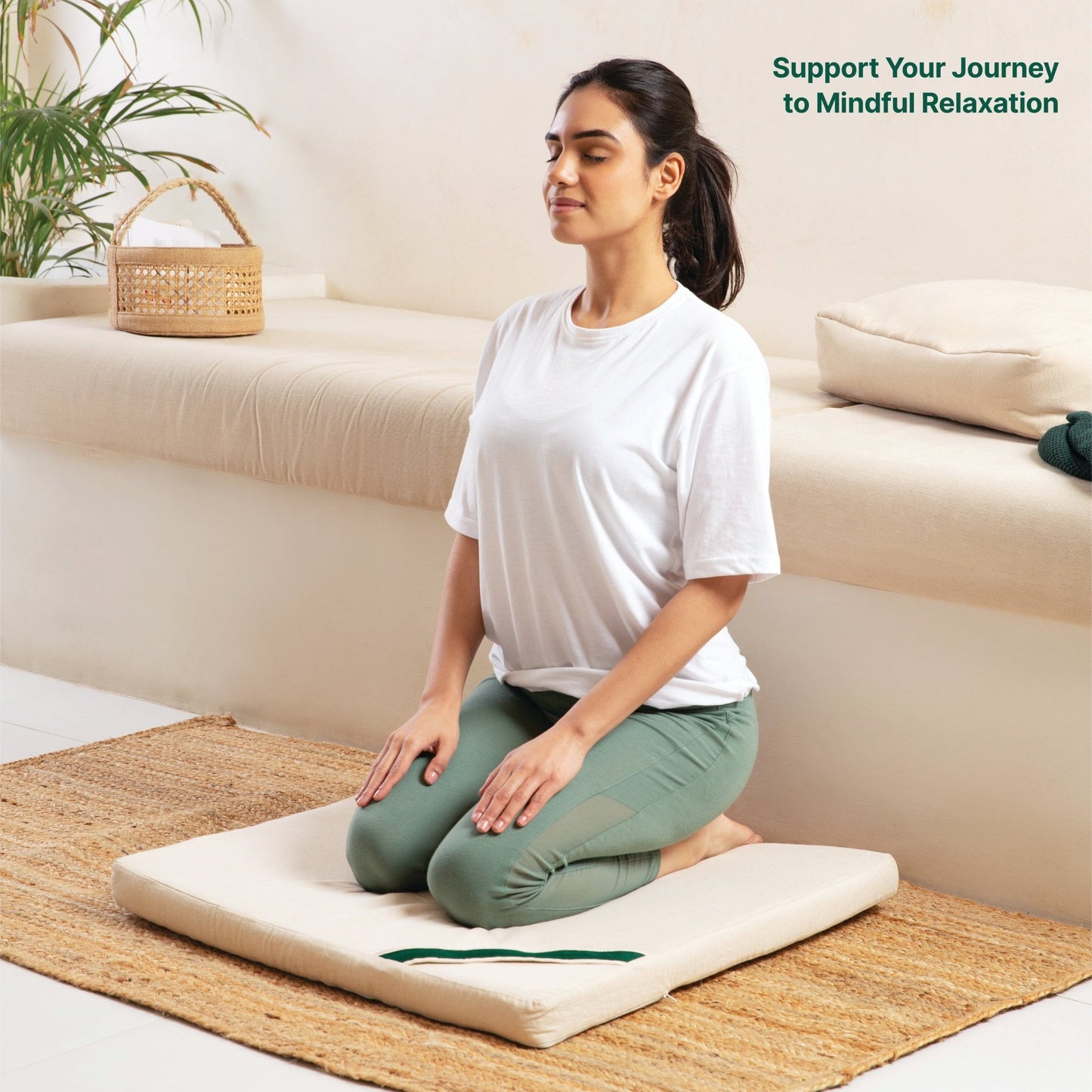 HarmonyFlow Yoga Zen Square Seat Cushion - Regular Pillow - The White Willow