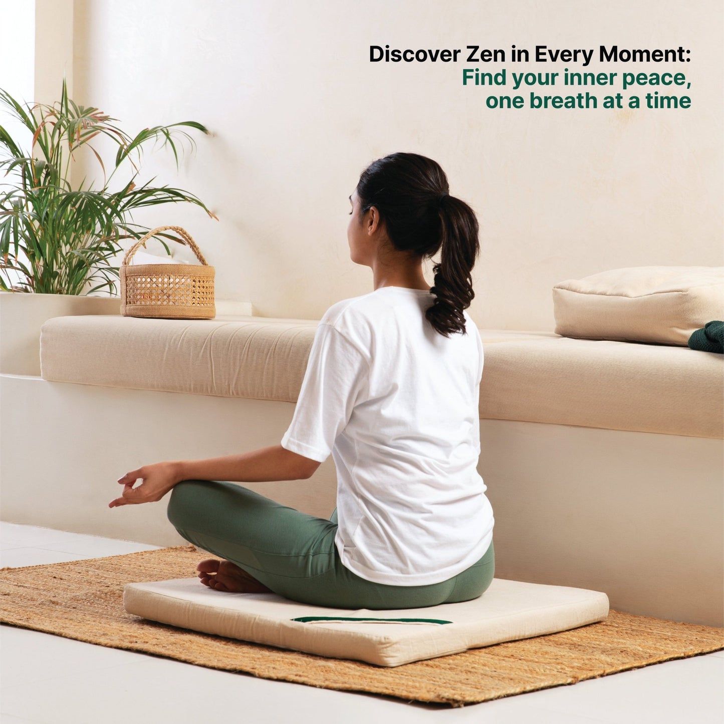 HarmonyFlow Yoga Zen Square Seat Cushion - Regular Pillow - The White Willow