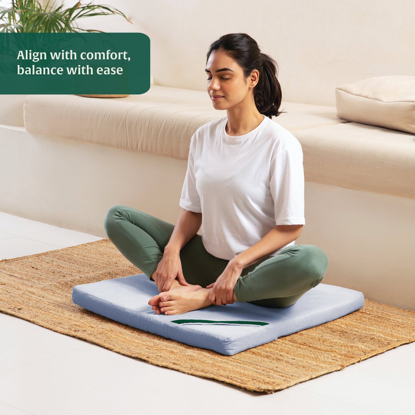 HarmonyFlow Yoga Zen Square Seat Cushion - Regular Pillow - The White Willow