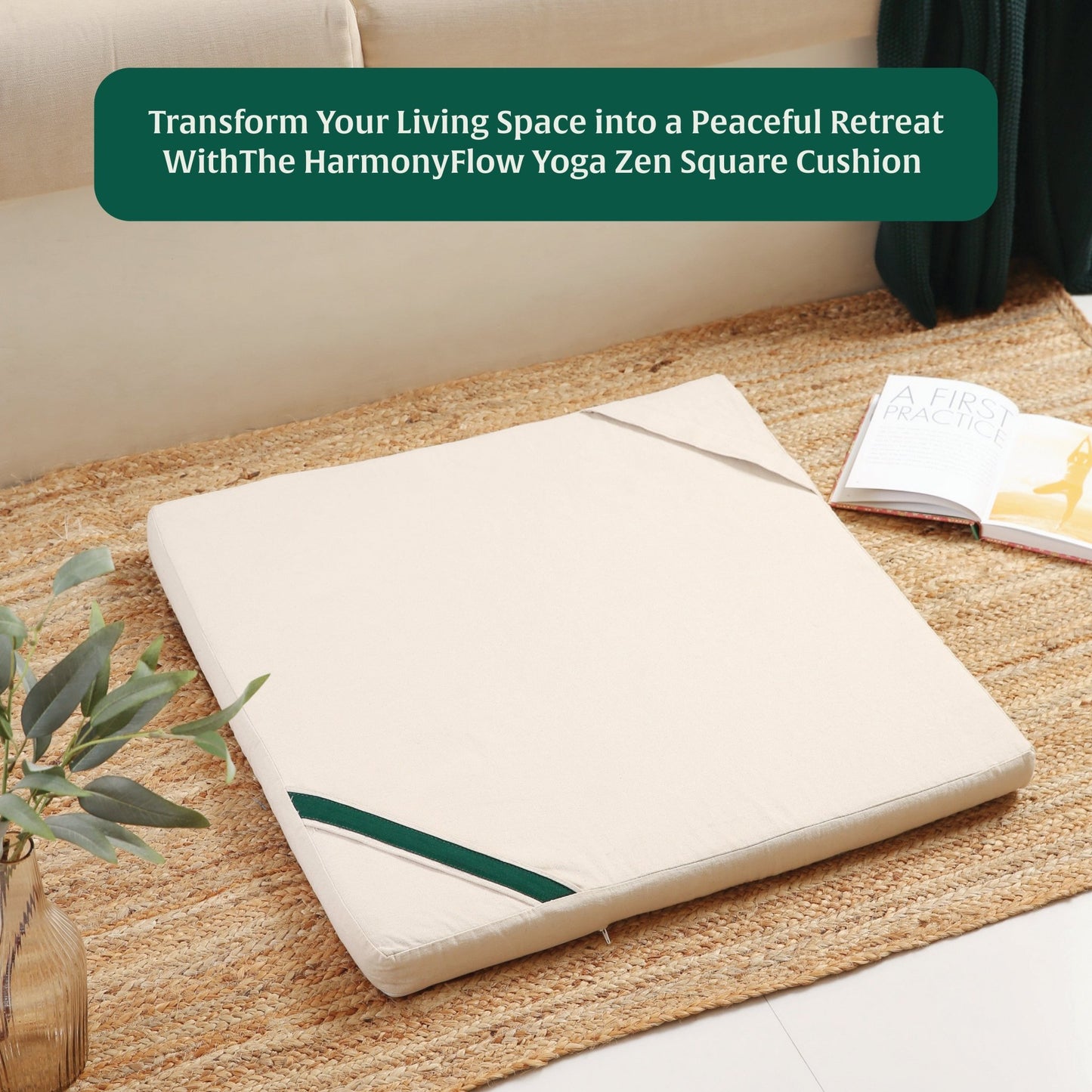 HarmonyFlow Yoga Zen Square Seat Cushion - Regular Pillow - The White Willow