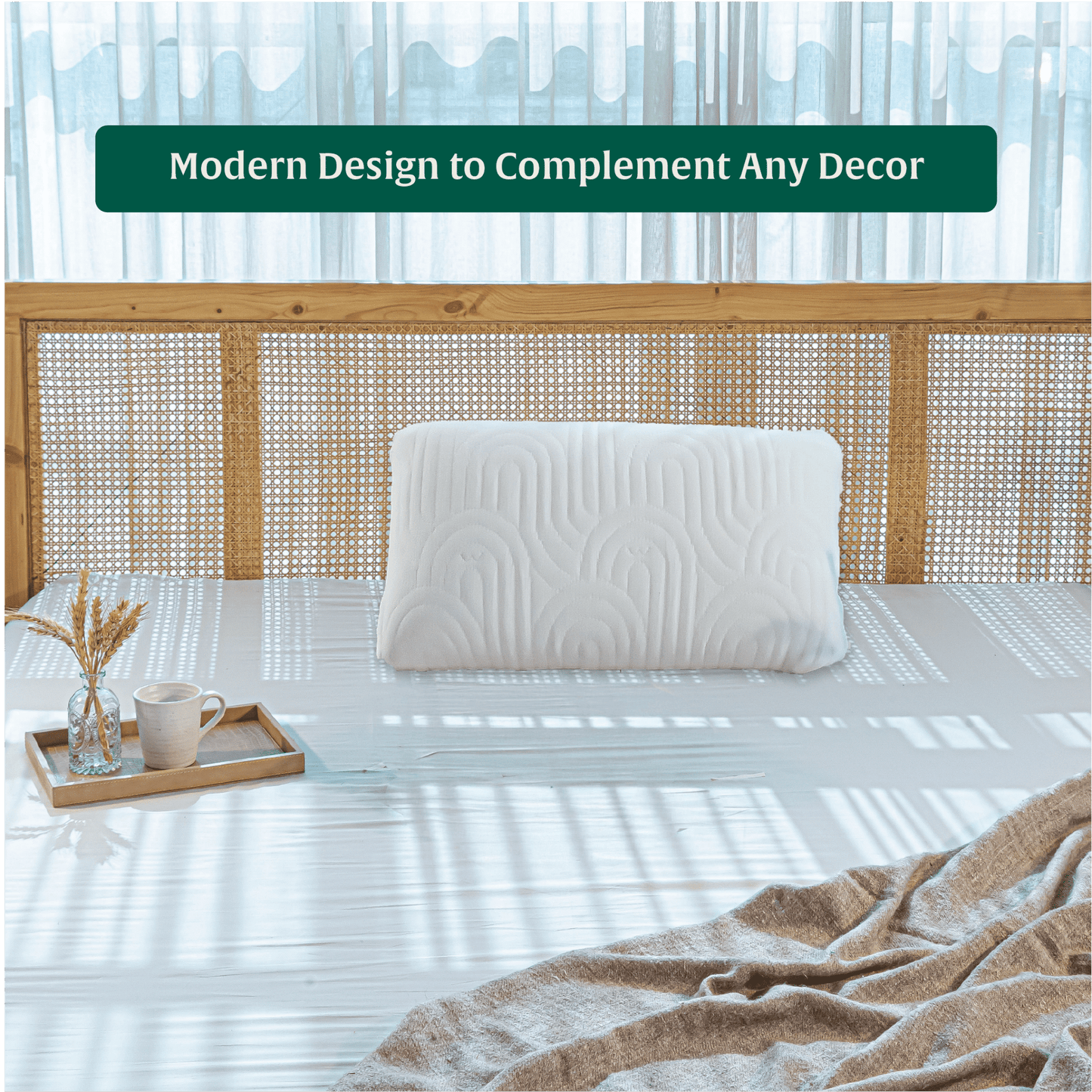 Haze- Memory Foam Rectangle Shaped Bed & Sofa Cushion - Medium Firm Bed & Sofa Cushion The White Willow Pack Of 1