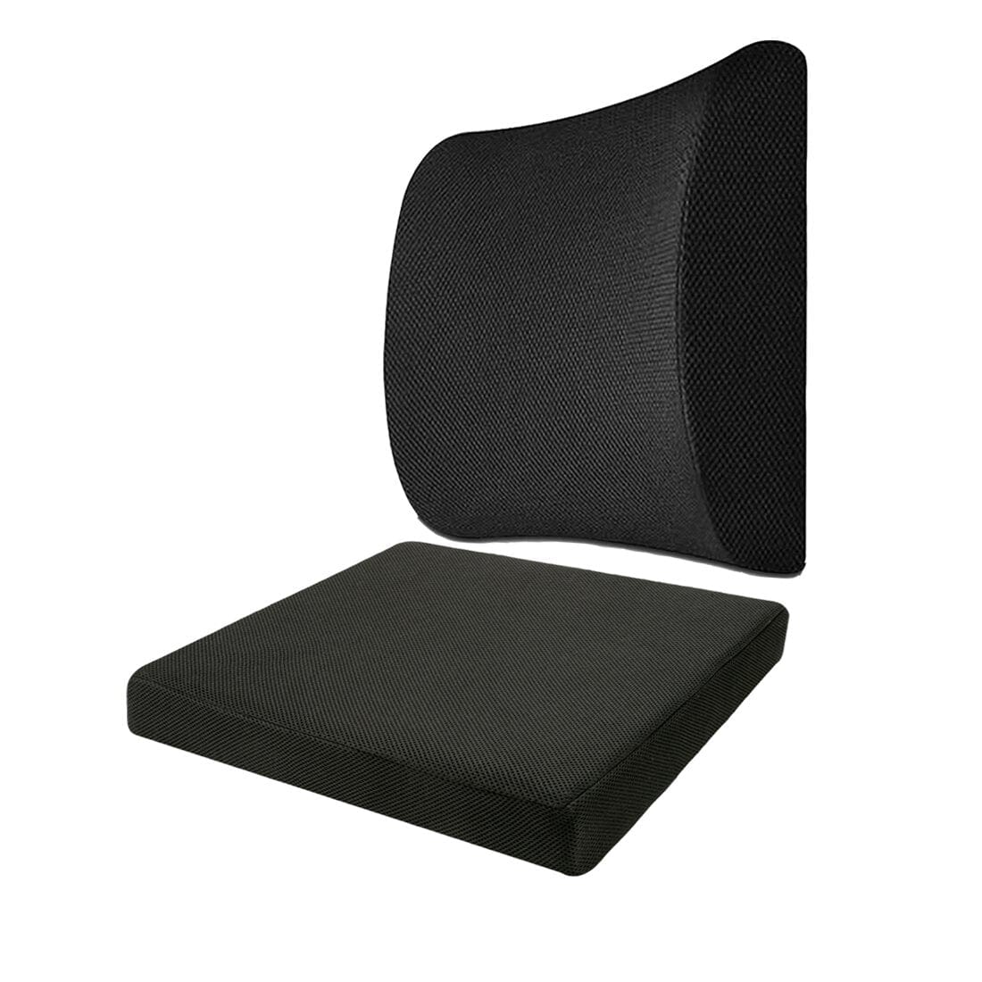 Hi-flyer - Work From Home Combo - Memory Foam Lumbar Backrest Pillow & Indoor Square Seat Cushion - Medium Firm Combo-Back-Seat The White Willow