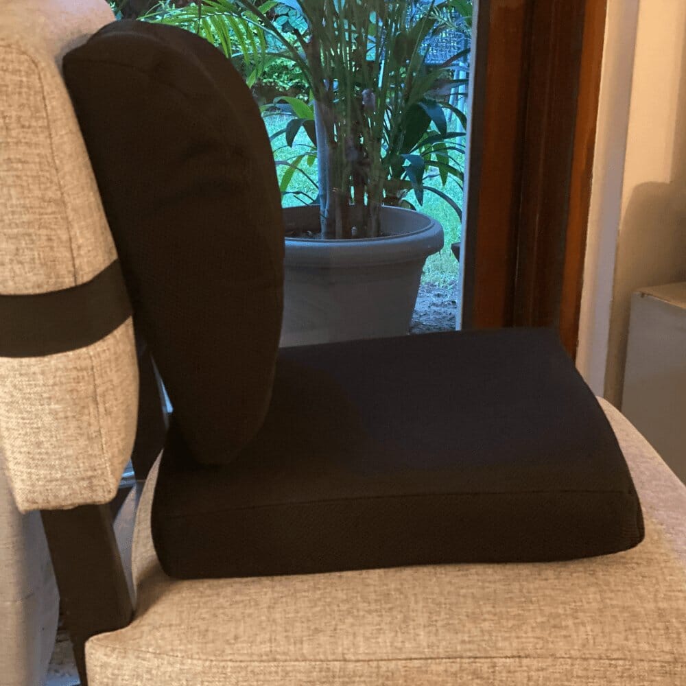 Hi-flyer - Work From Home Combo - Memory Foam Lumbar Backrest Pillow & Indoor Square Seat Cushion - Medium Firm Combo-Back-Seat The White Willow