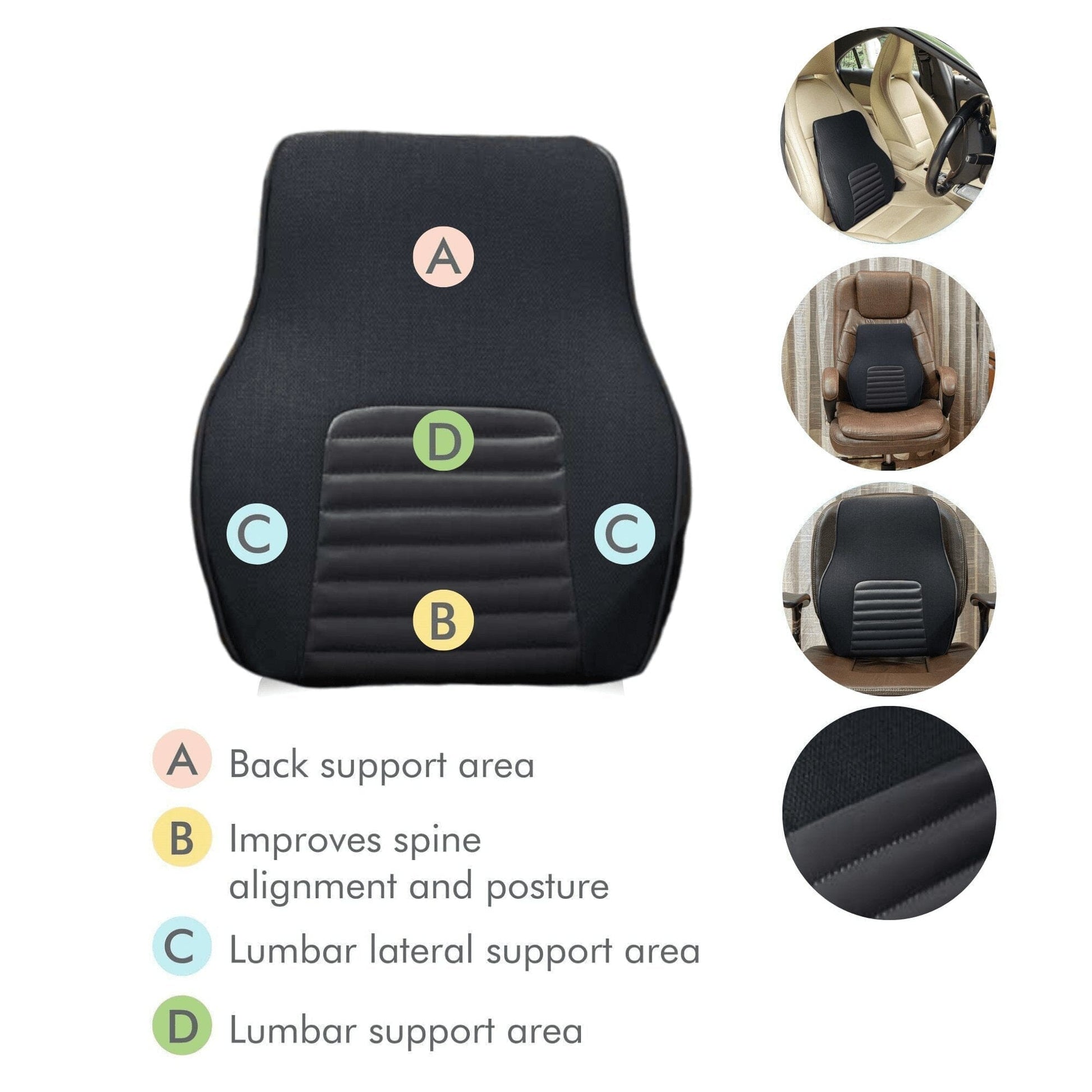 LowerEase Back Support Pillow Lumbar Back Support The White Willow