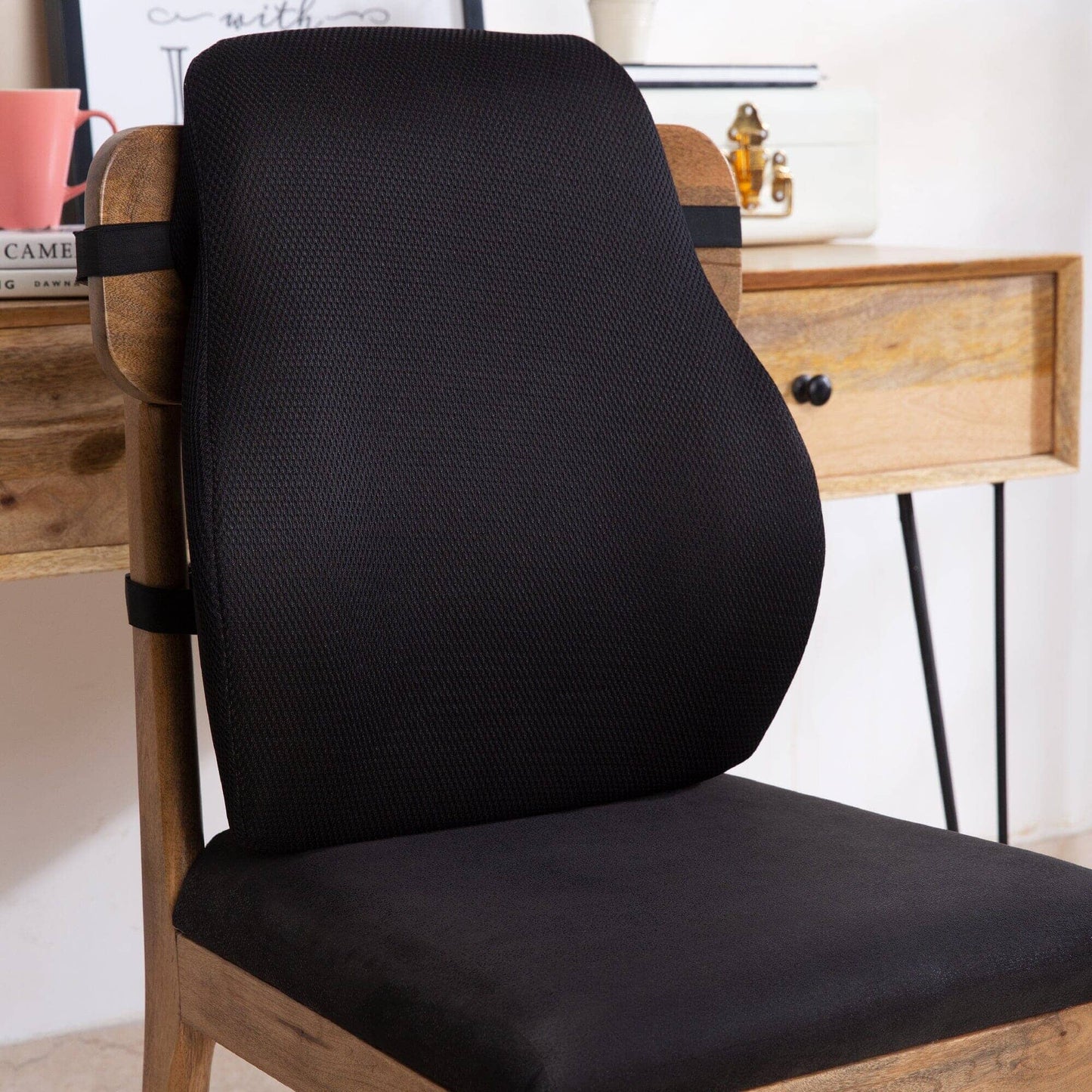 LowerEase Back Support Pillow Lumbar Back Support The White Willow Soft~ Suggested Weight ~ Below 60 kg Midnight Mesh