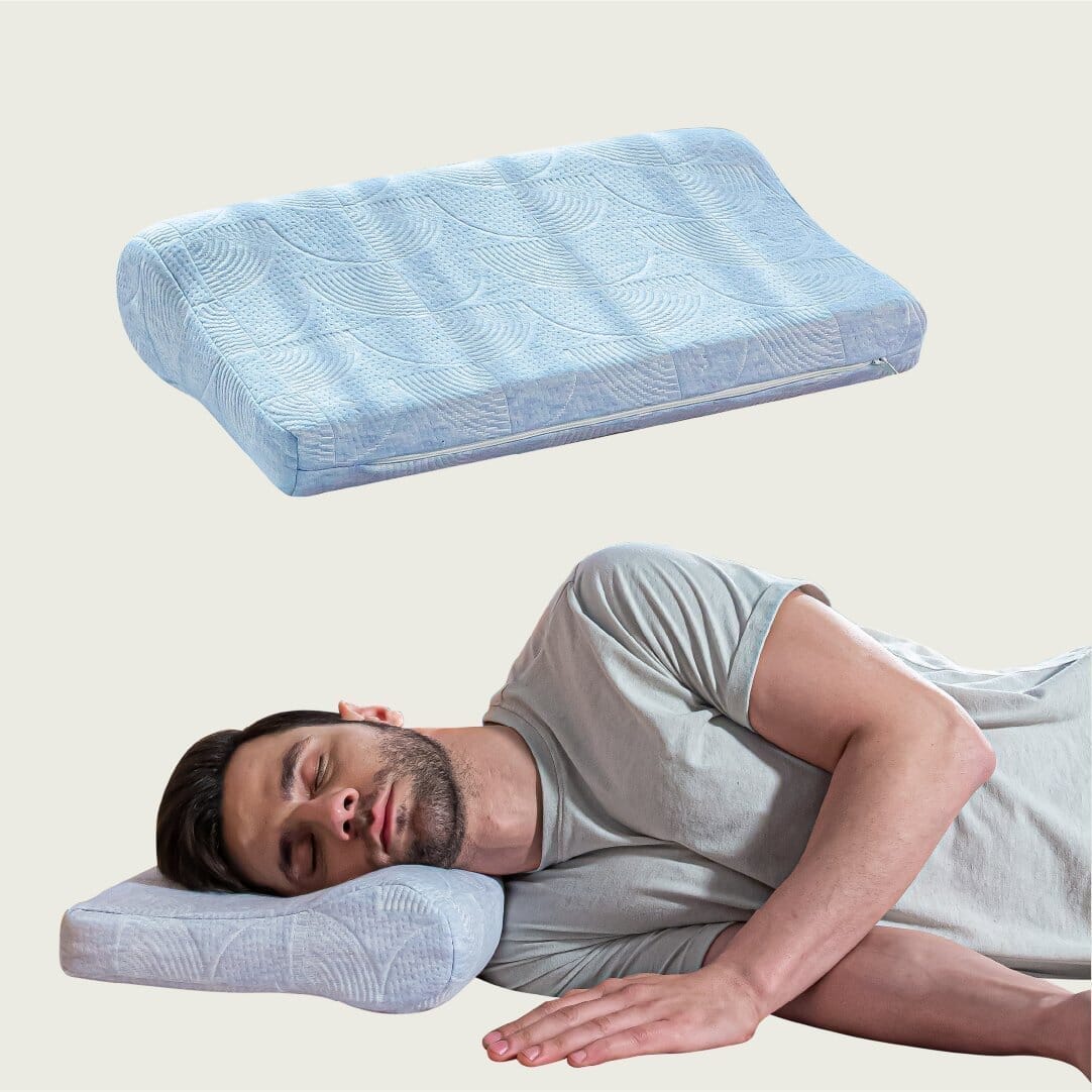 NeckFlex Dual Loft Cervical Alignment Pillow Contour Pillow The White Willow Firm Misty Blue Hush