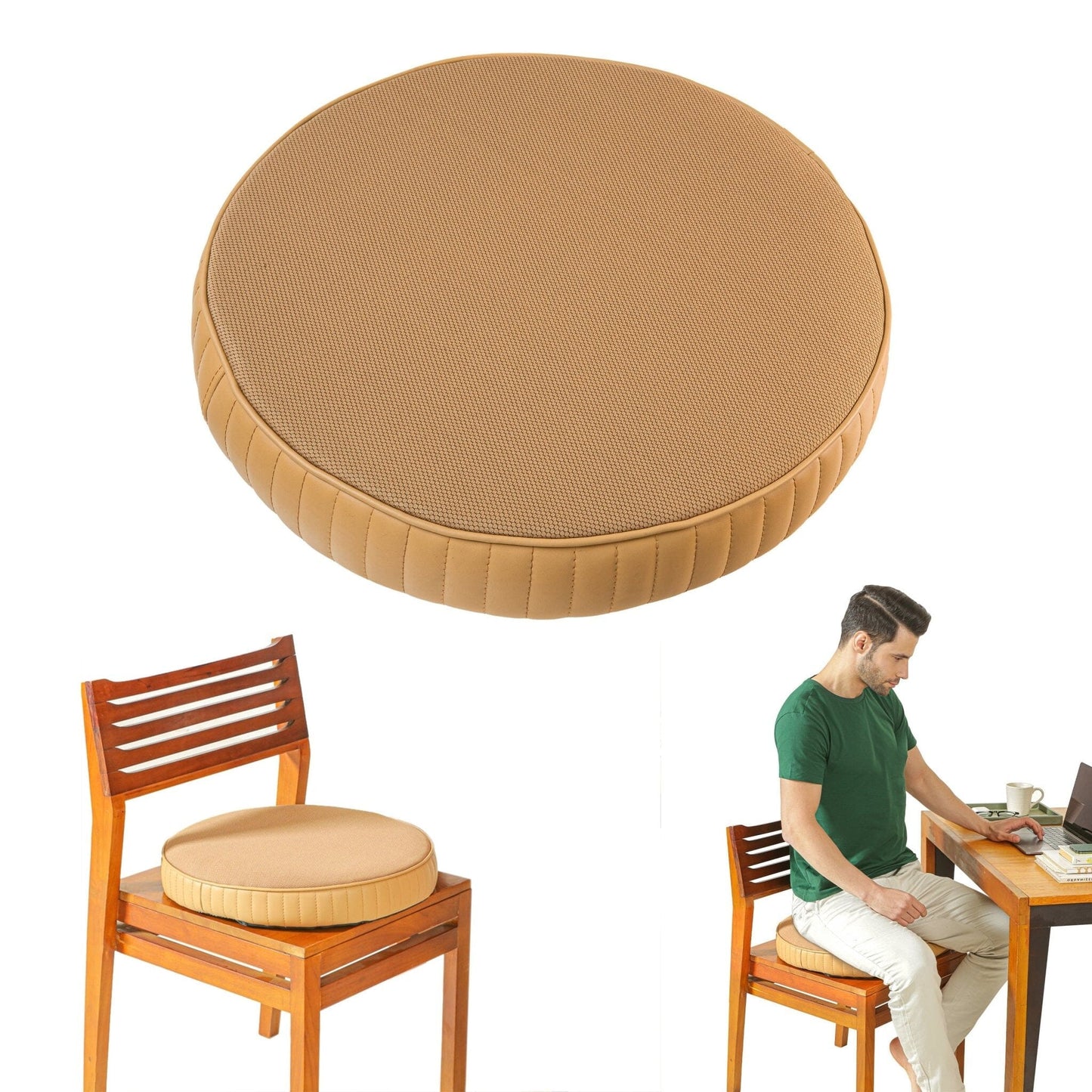 PoshRest Round Seat Pads Seat Cushion The White Willow 16 inch x 16 inch x 3 inch 1 Sunshine