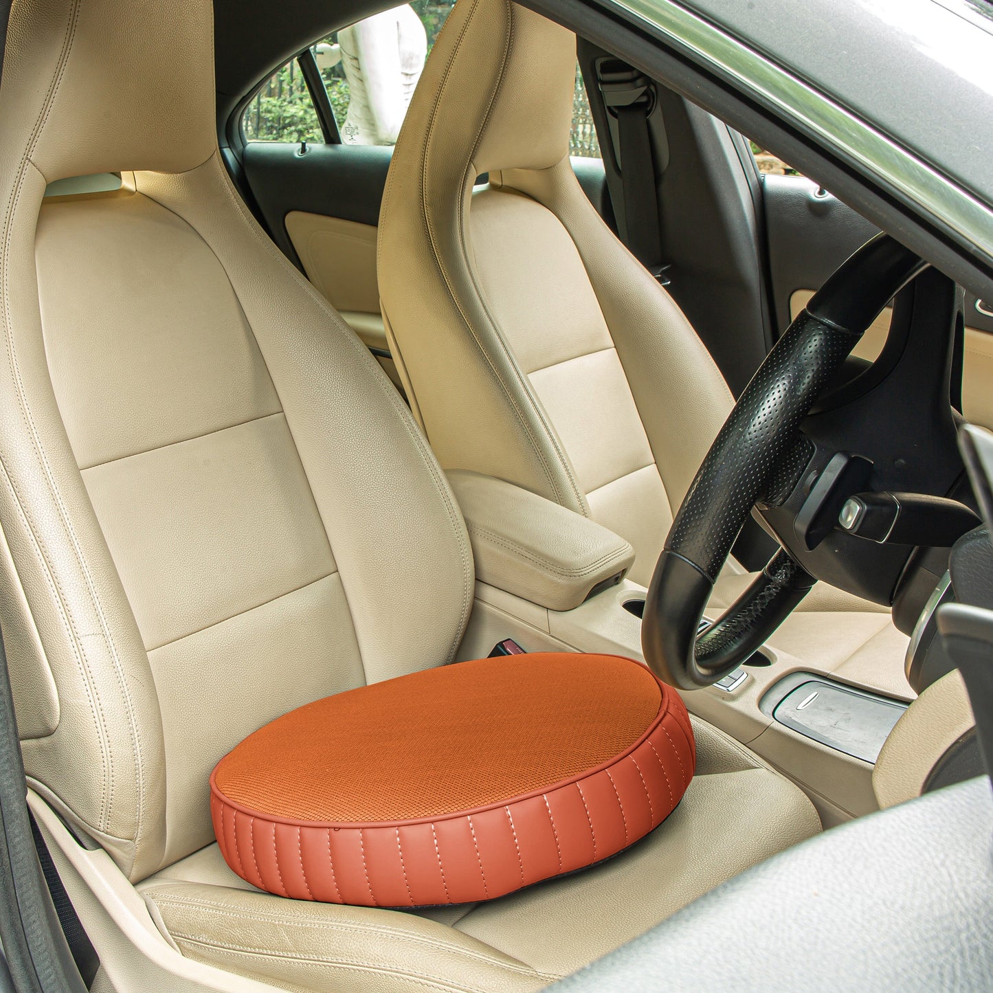 PoshRest Round Seat Pads Seat Cushion The White Willow 16 inch x 16 inch x 3 inch 2 Sandstone