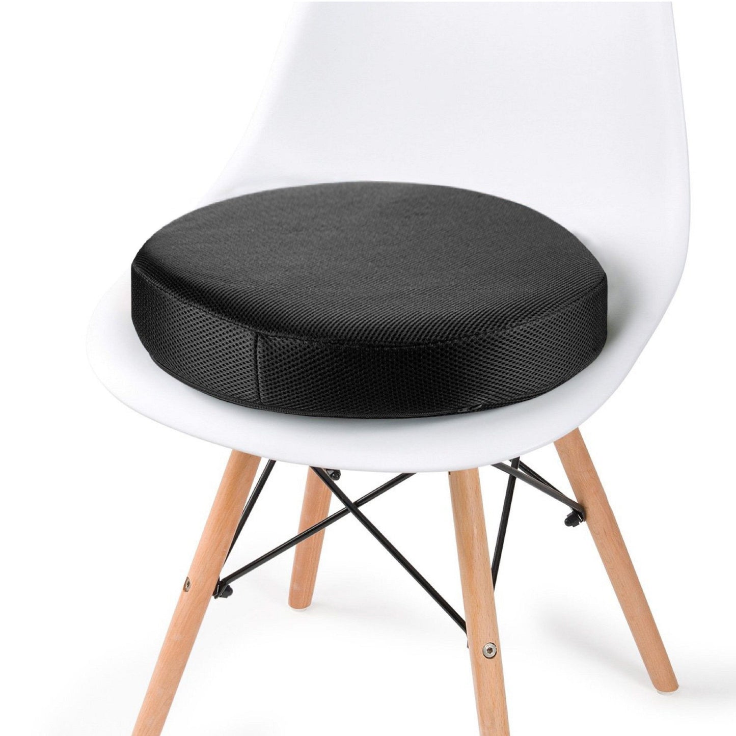 PoshRest Round Seat Pads Seat Cushion The White Willow 18 inch x 18 inch x 3 inch 1 Midnight Mesh