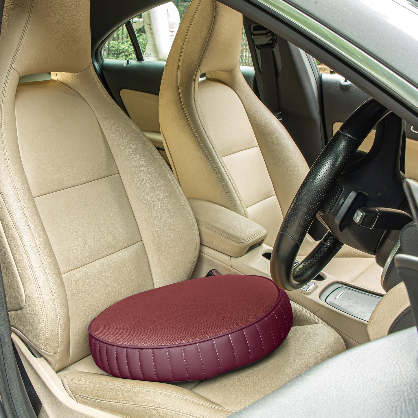 PoshRest Round Seat Pads Seat Cushion The White Willow 18 inch x 18 inch x 3 inch 2 Berry