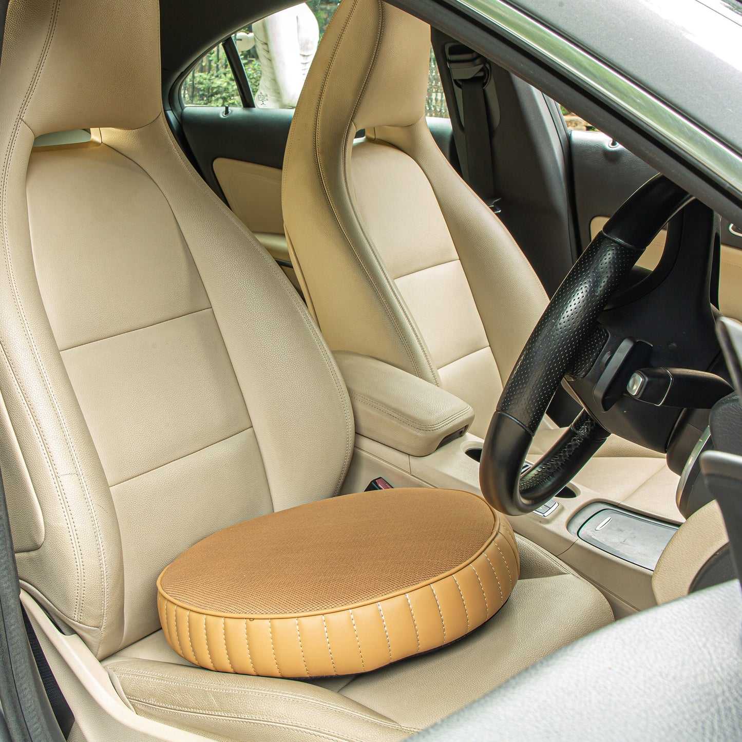 PoshRest Round Seat Pads Seat Cushion The White Willow 18 inch x 18 inch x 3 inch 2 Sunshine
