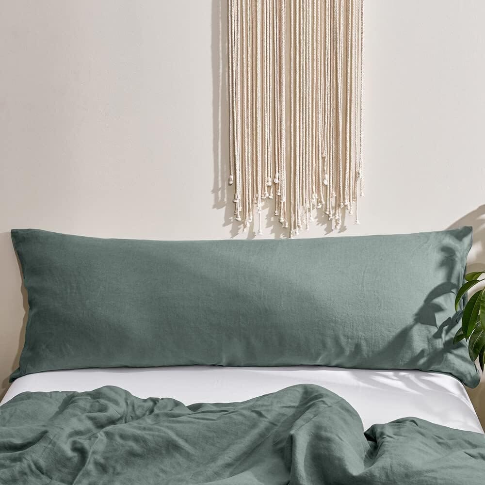 Premium Organic Cotton Comfy Nest Full Body Pillow Cover- Pack of 1 The White Willow 54 inch x 20 inch Warm Grey