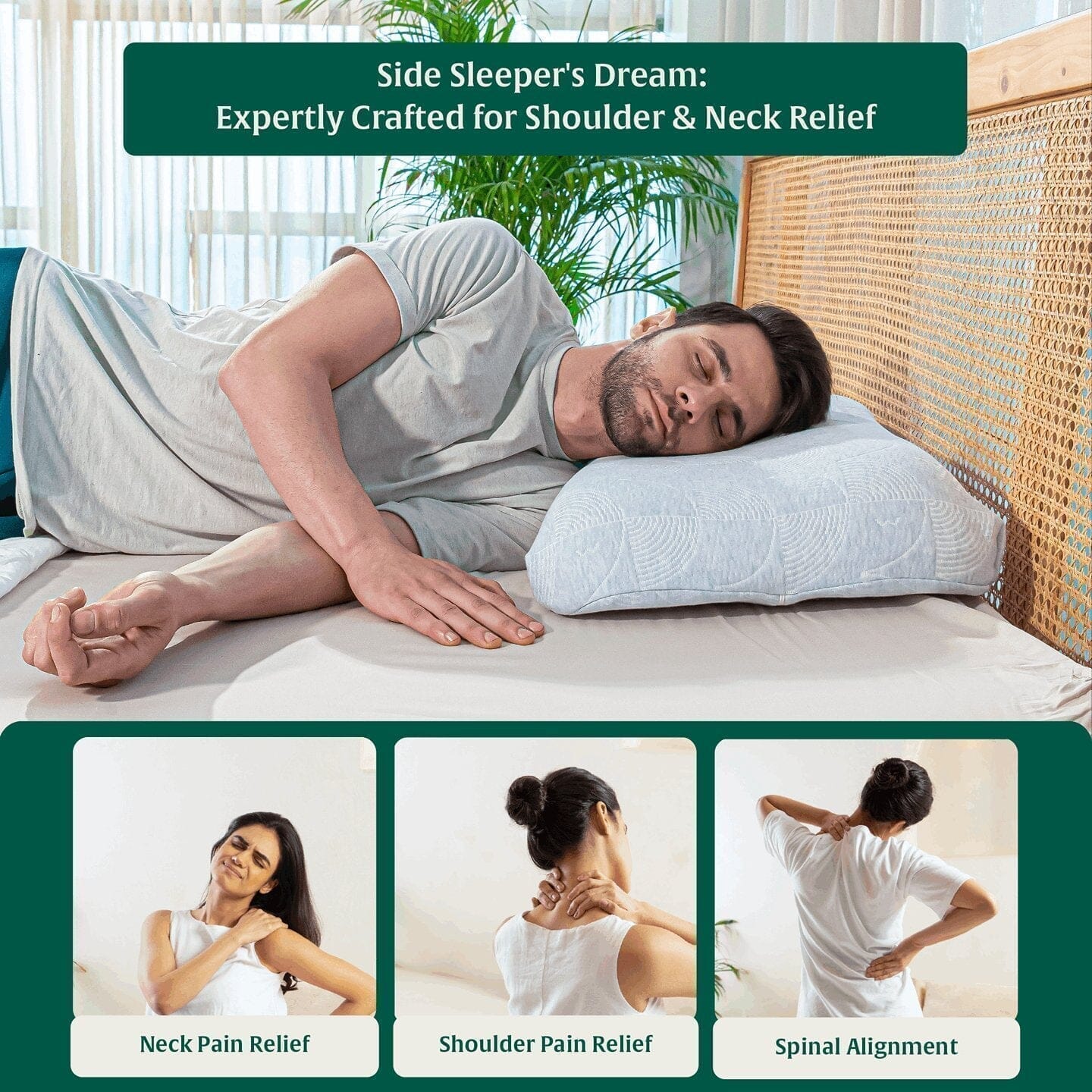 SereneSleeper Rest Easy Comfort Pillow Contour Pillow The White Willow