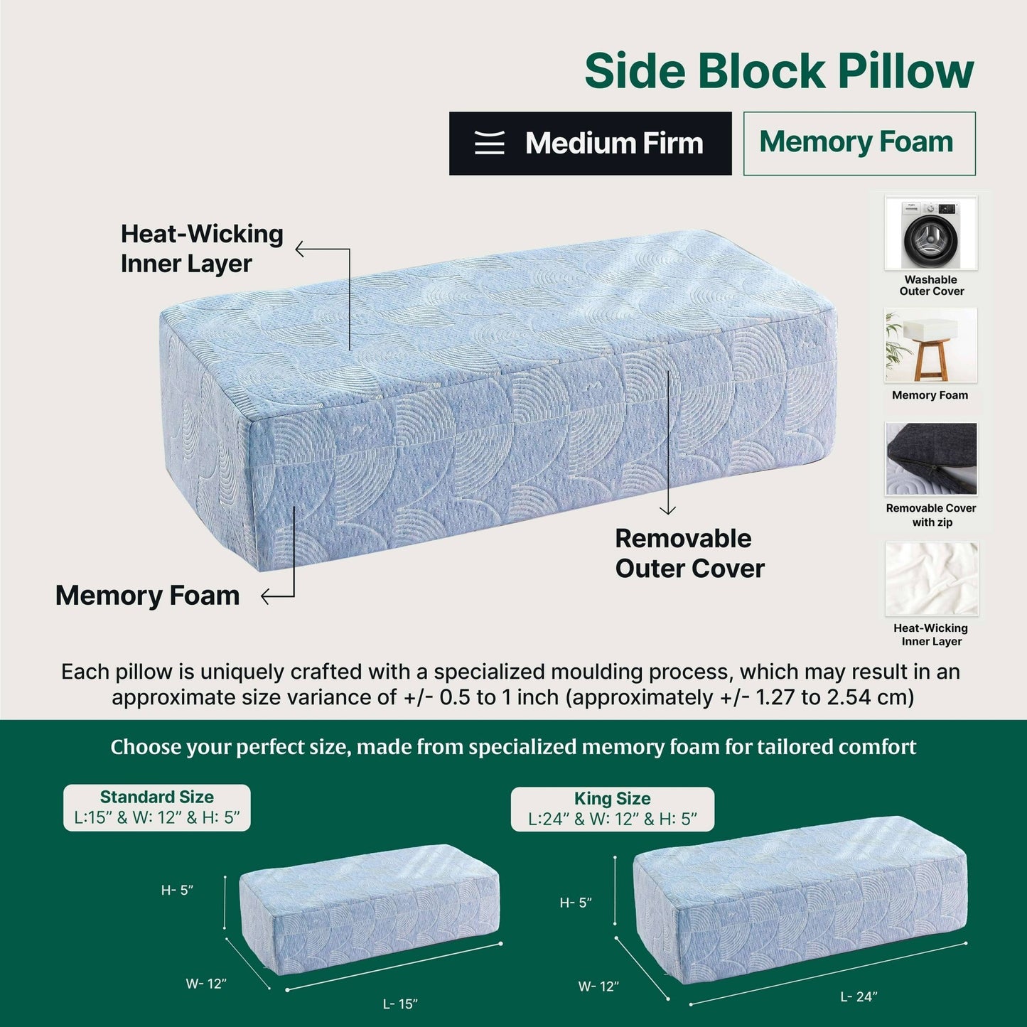 Side Sleeper Pro Pillows - Speciality Pillow - The White Willow
