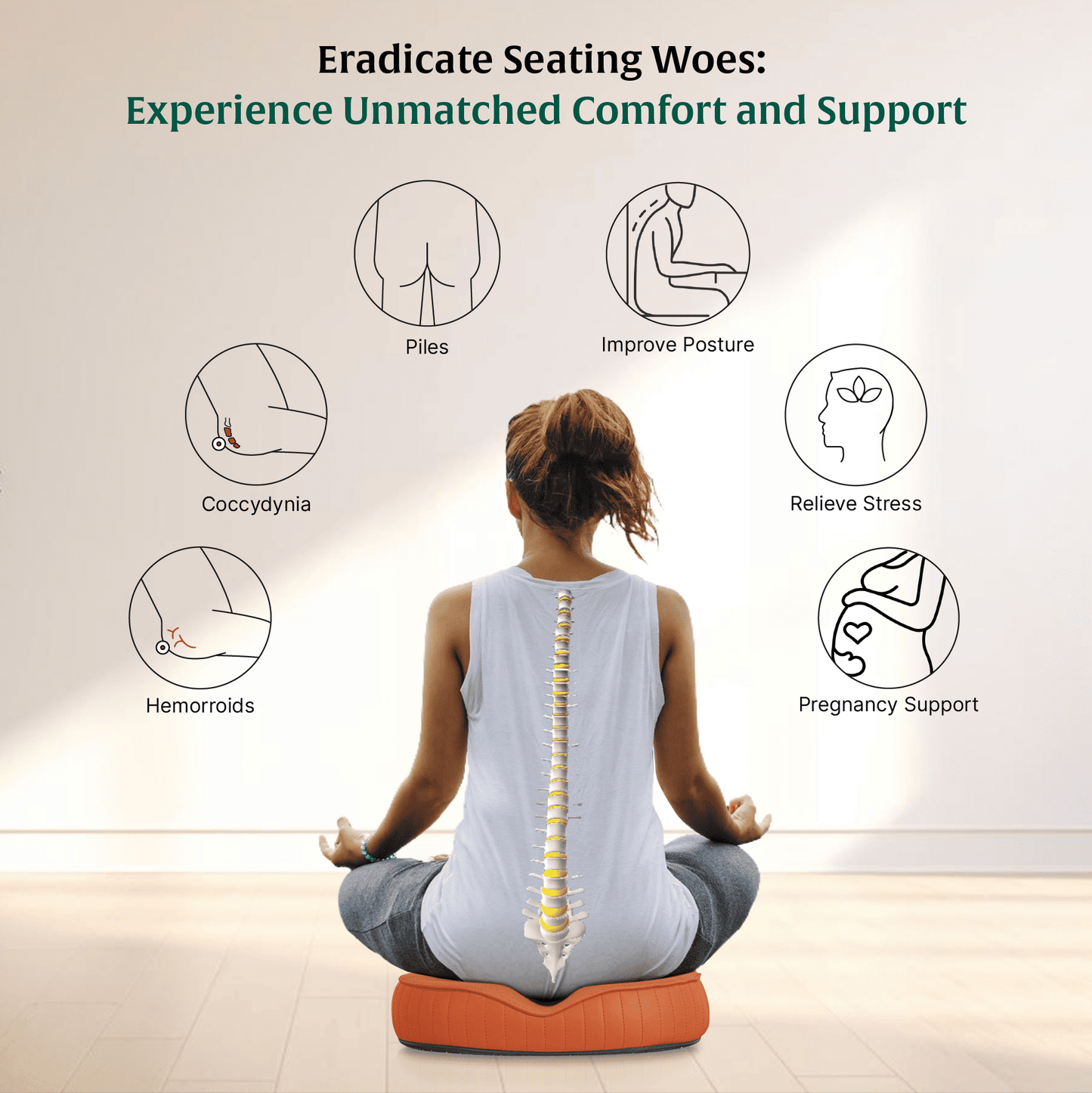 Sky - Donut Shaped Seat Cushion - Tailbone and Lumbar Support - Firm Seat Cushion The White Willow
