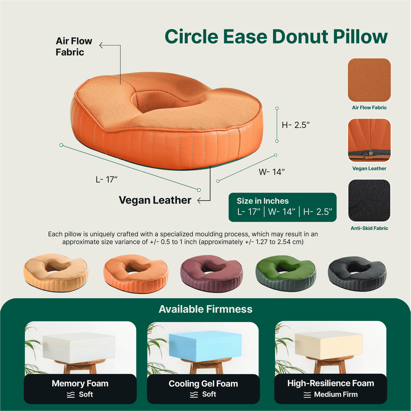 Sky - Donut Shaped Seat Cushion - Tailbone and Lumbar Support - Firm Seat Cushion The White Willow
