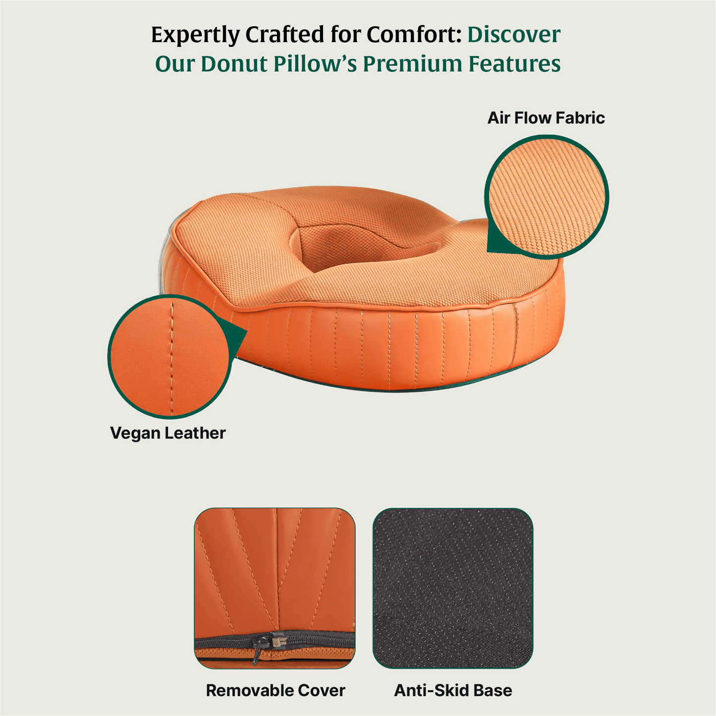 Sky - Donut Shaped Seat Cushion - Tailbone and Lumbar Support - Firm Seat Cushion The White Willow