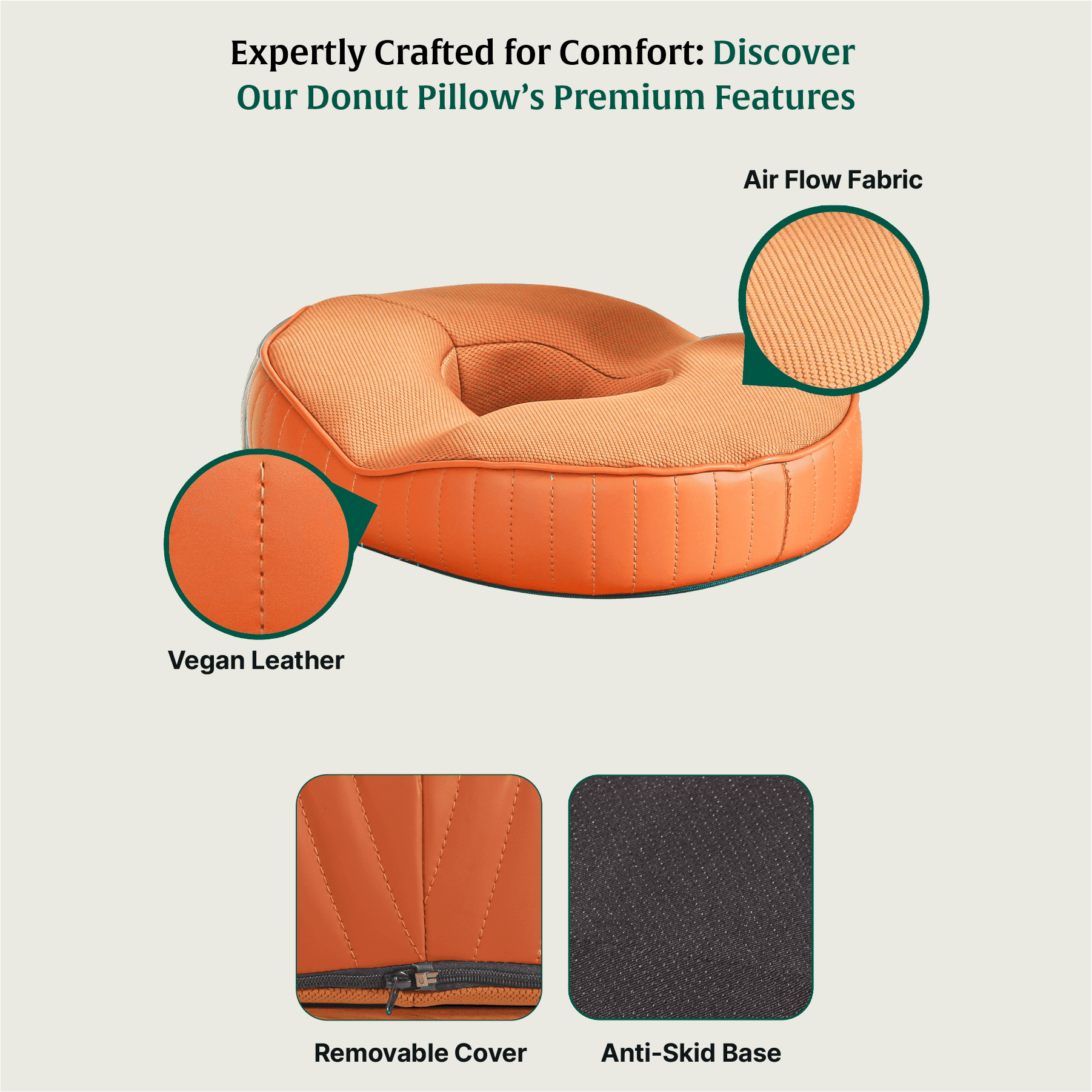 Sky - Donut Shaped Seat Cushion - Tailbone and Lumbar Support - Firm Seat Cushion The White Willow