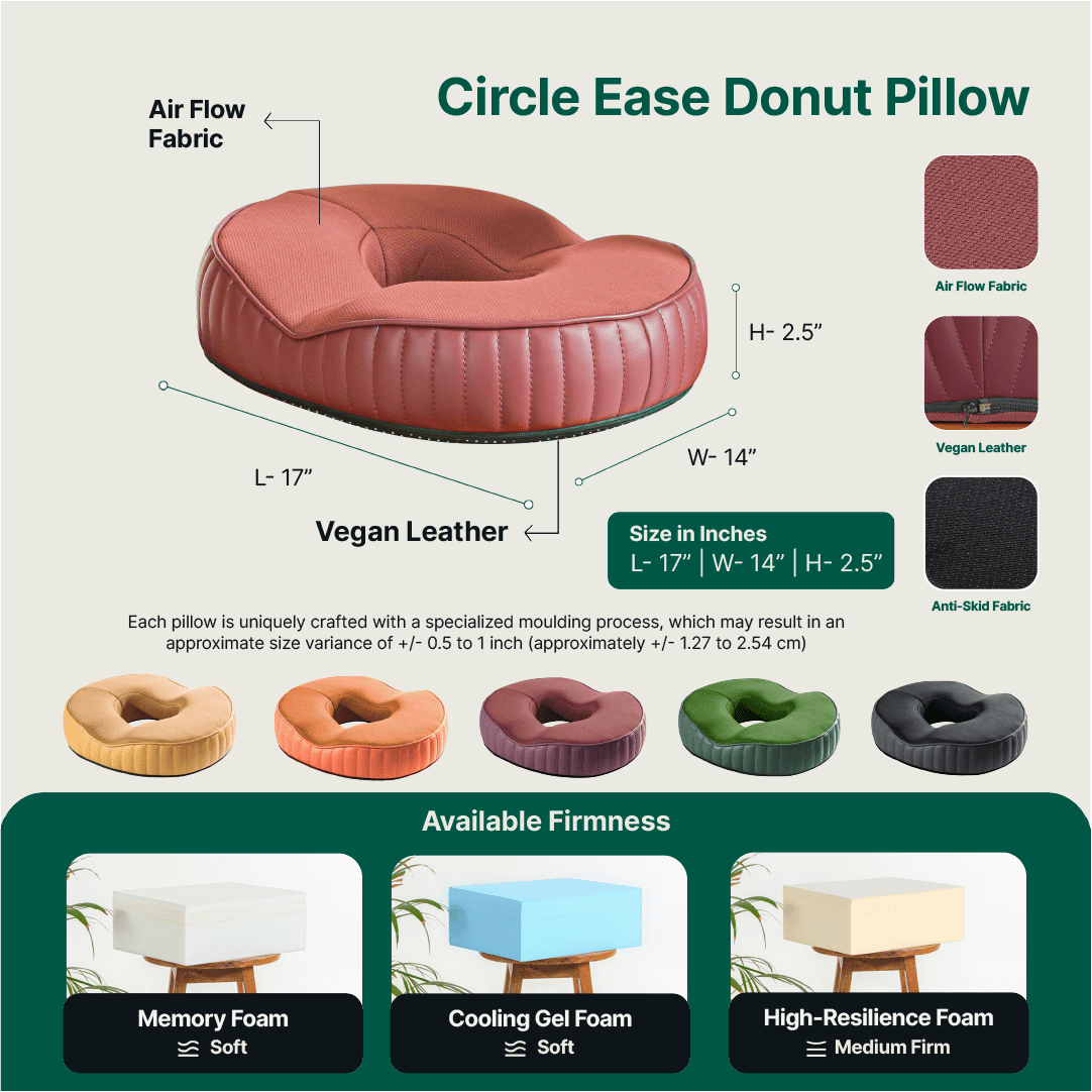 Sky - Donut Shaped Seat Cushion - Tailbone and Lumbar Support - Firm Seat Cushion The White Willow