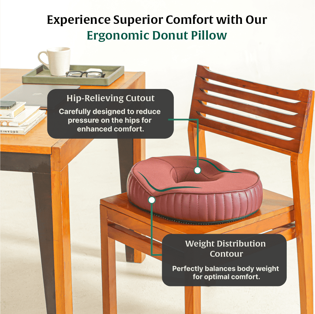 Sky - Donut Shaped Seat Cushion - Tailbone and Lumbar Support - Firm Seat Cushion The White Willow