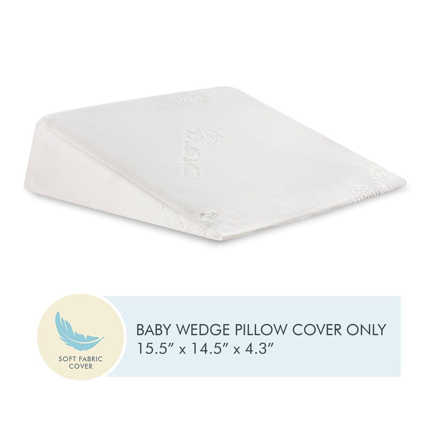 Soft Fabric Cover For Seat Wedge With Zip Closure Case - 15.5" x 14.5" x 4.3" Pillow Cover The White Willow