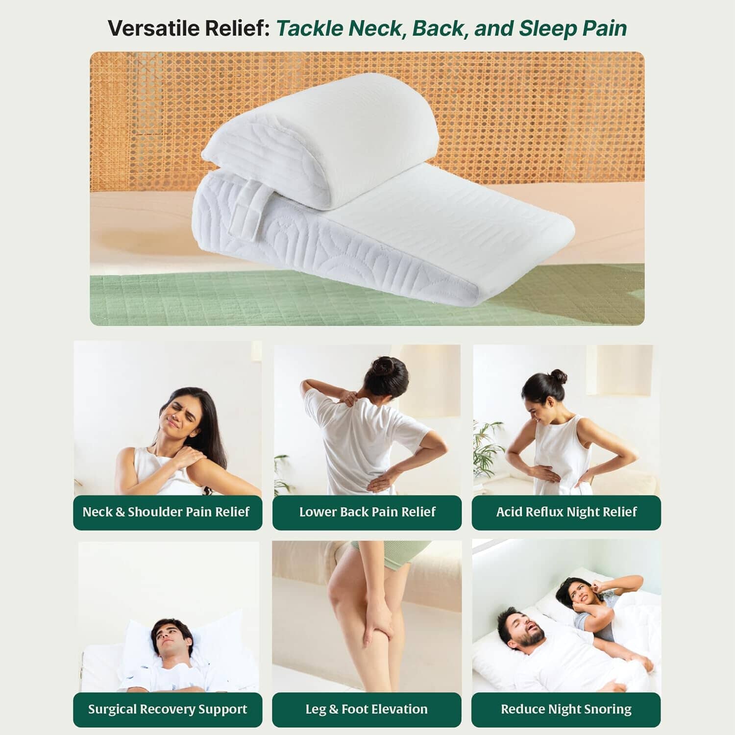 SplitComfort Single Layer Dual Wedge - Bed Wedge - The White Willow