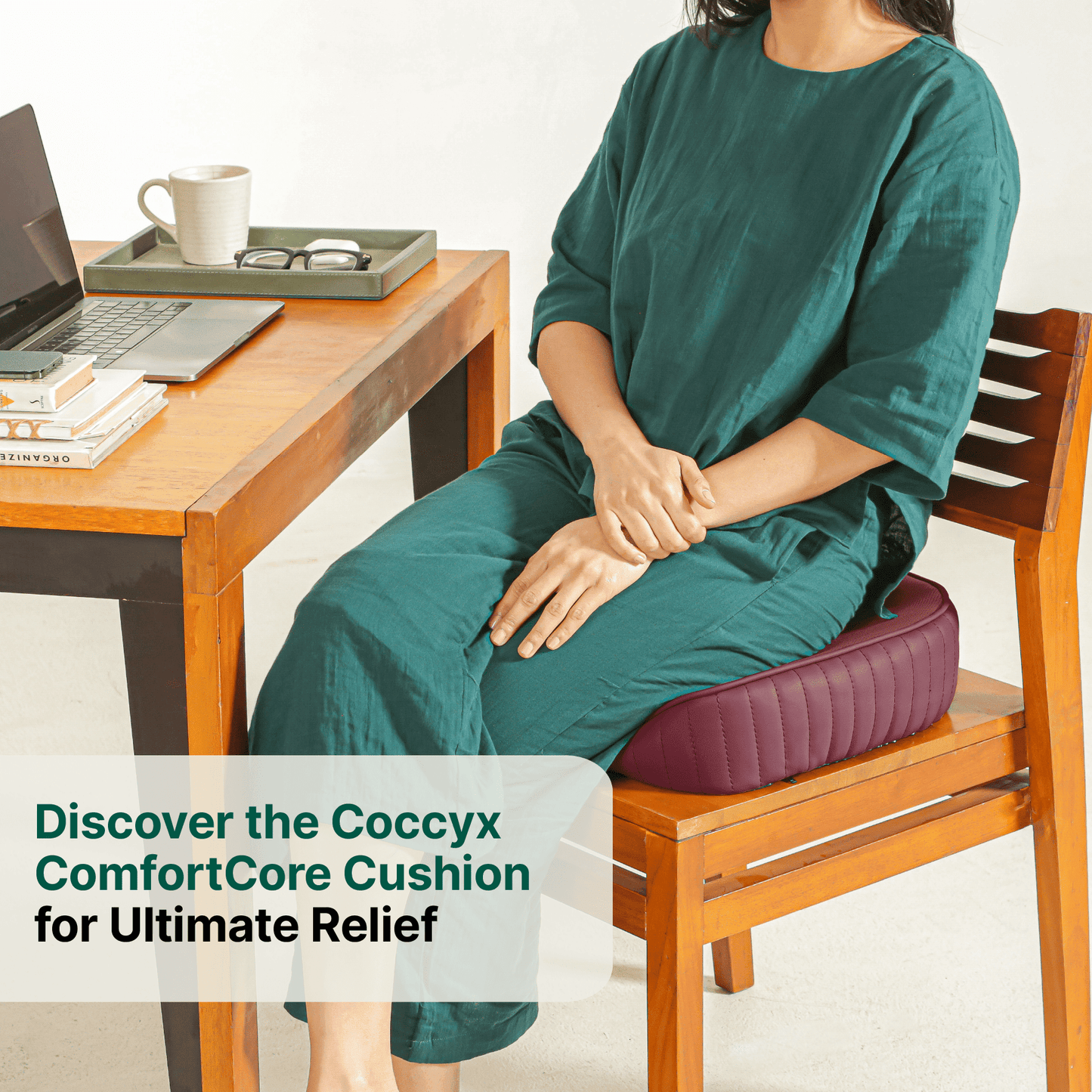 Sprucesoft - Coccyx Tailbone Support Seat Cushion - Firm Seat Cushion The White Willow