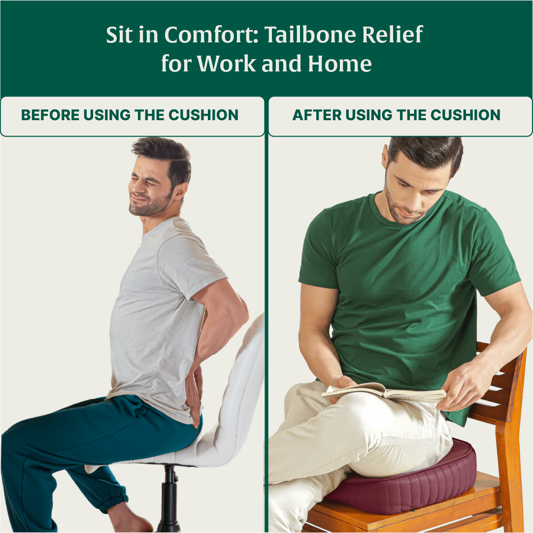 Sprucesoft - Coccyx Tailbone Support Seat Cushion - Firm Seat Cushion The White Willow