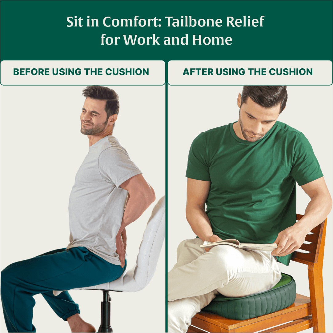 Sprucesoft - Coccyx Tailbone Support Seat Cushion - Firm Seat Cushion The White Willow
