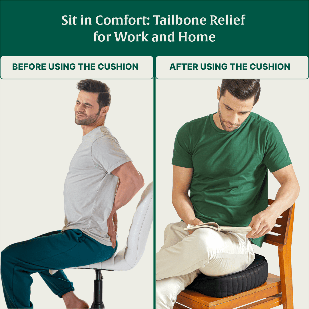 Sprucesoft - Coccyx Tailbone Support Seat Cushion - Firm Seat Cushion The White Willow