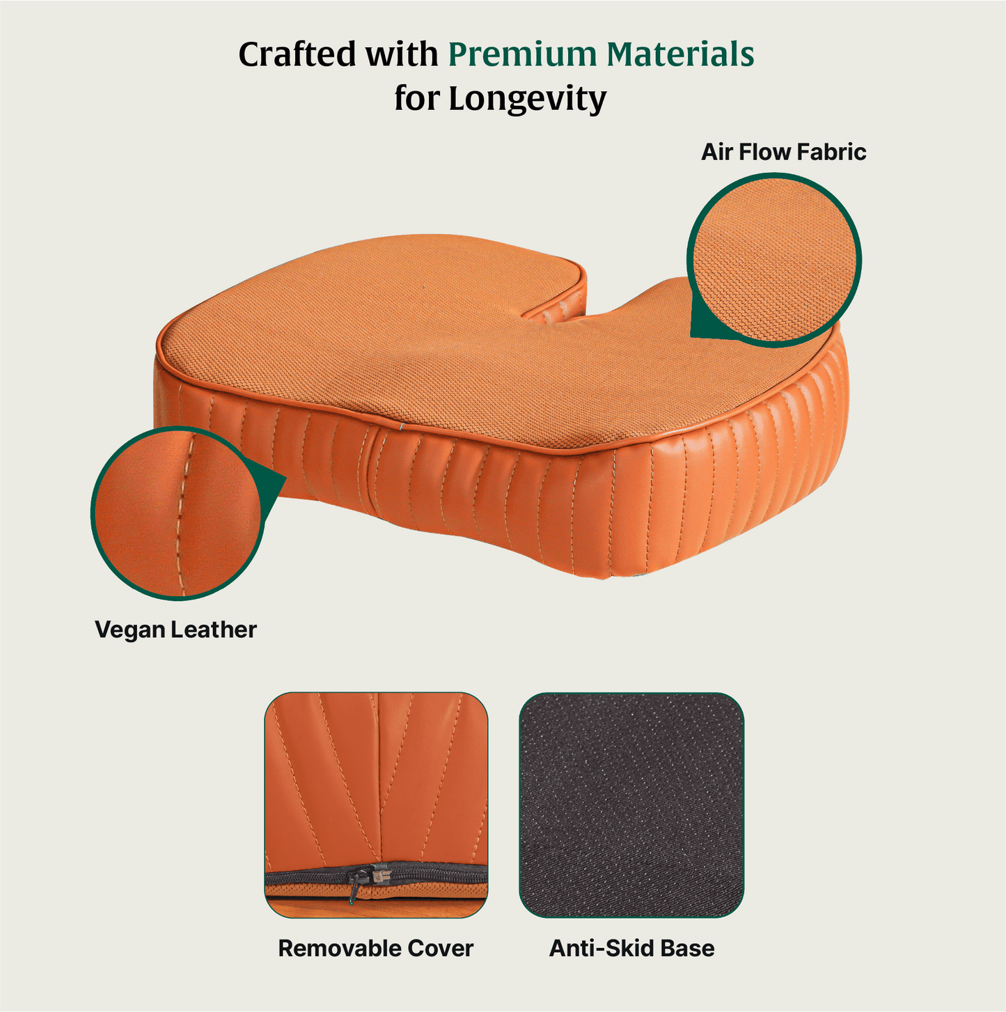 Sprucesoft - Coccyx Tailbone Support Seat Cushion - Firm Seat Cushion The White Willow