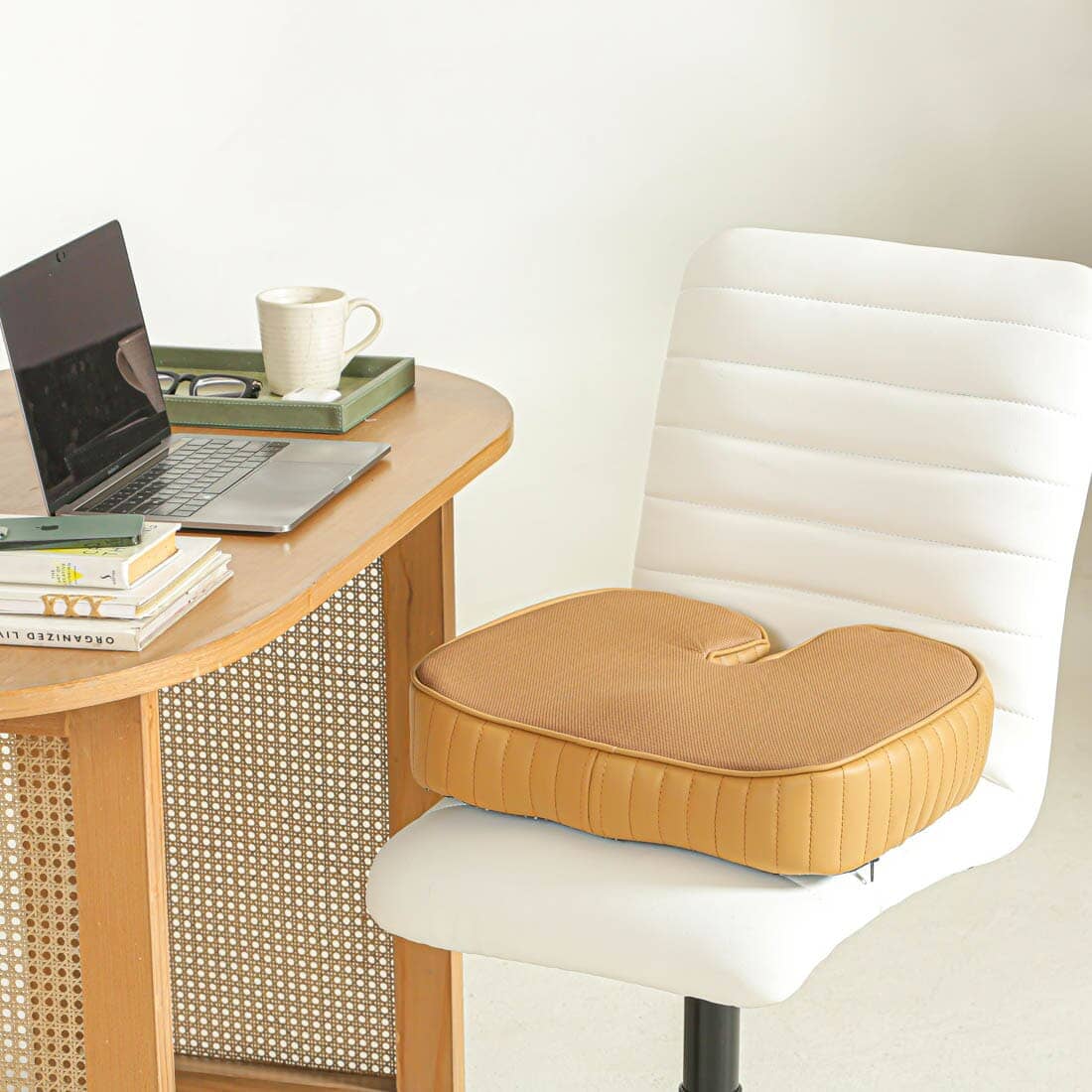 Sprucesoft - Coccyx Tailbone Support Seat Cushion - Firm Seat Cushion The White Willow Soft ~ Memory Foam ~ Below 60 kg Mango