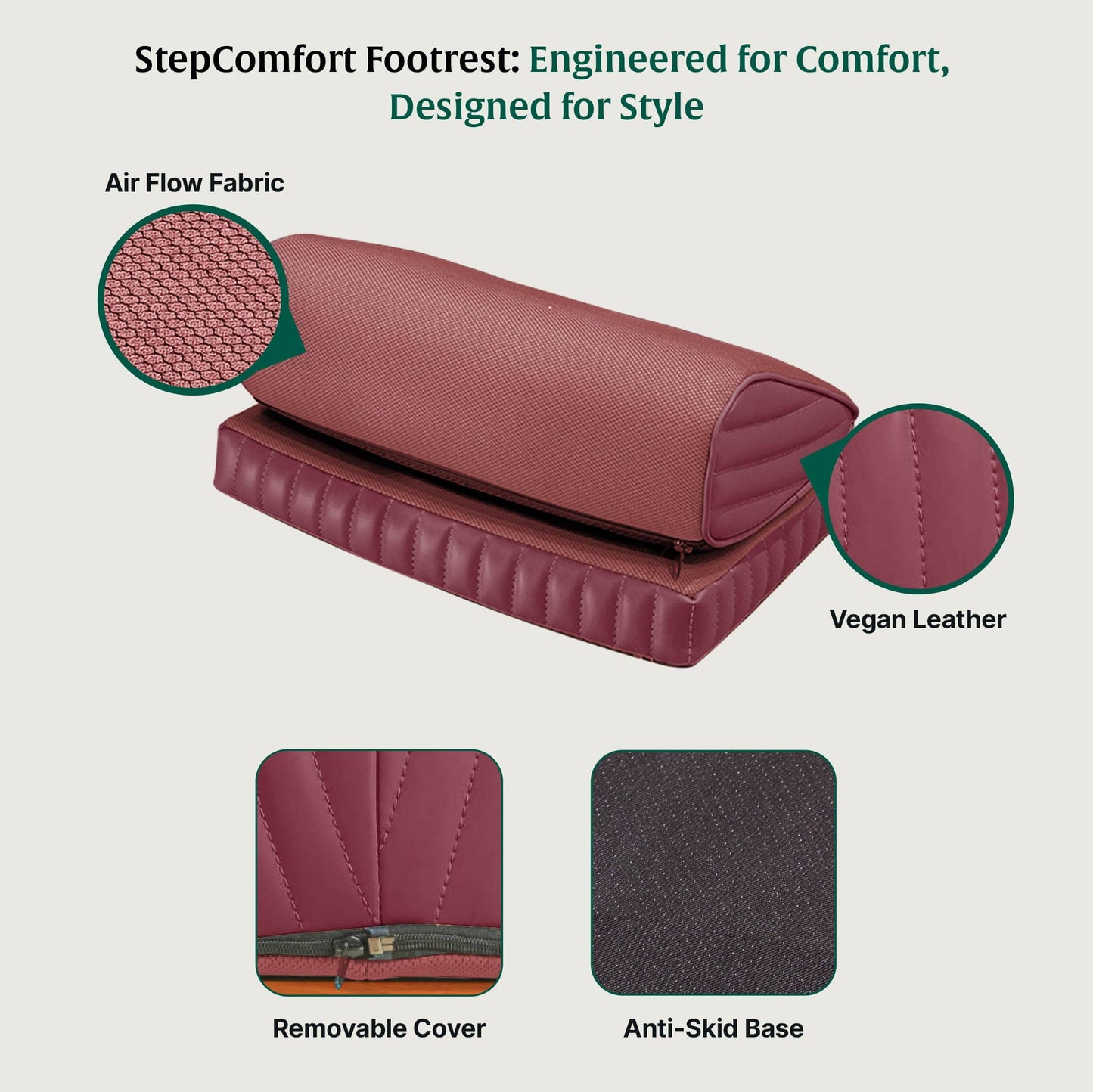 StepComfort Curve Footrest Foot Rest Cushion The White Willow