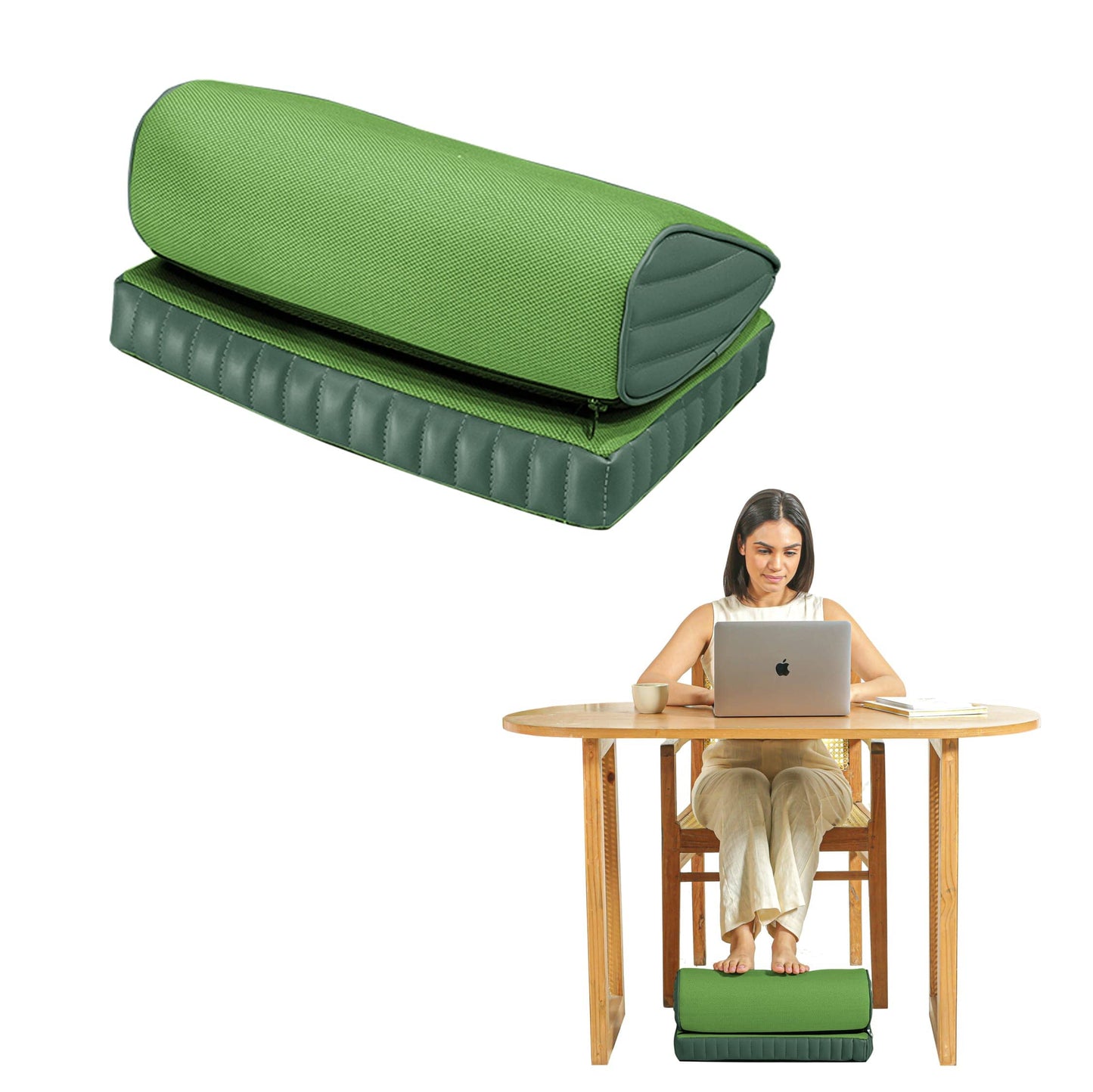 StepComfort Curve Footrest Foot Rest Cushion The White Willow Adjustable Footrest- 2 Layers Forest